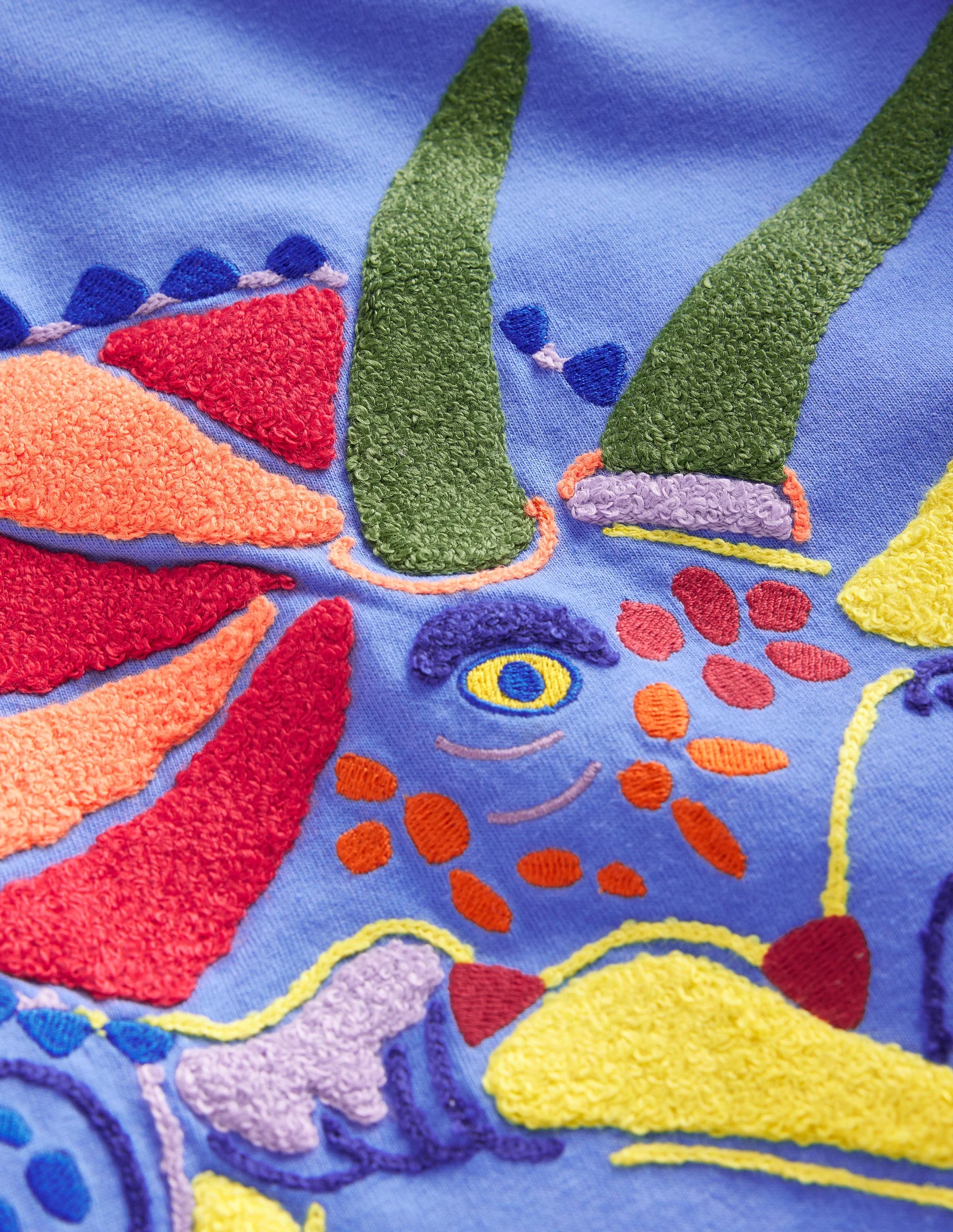 T-Shirt mit Tiermotiv im Kettenstich-Surfblau Dino - Image 3