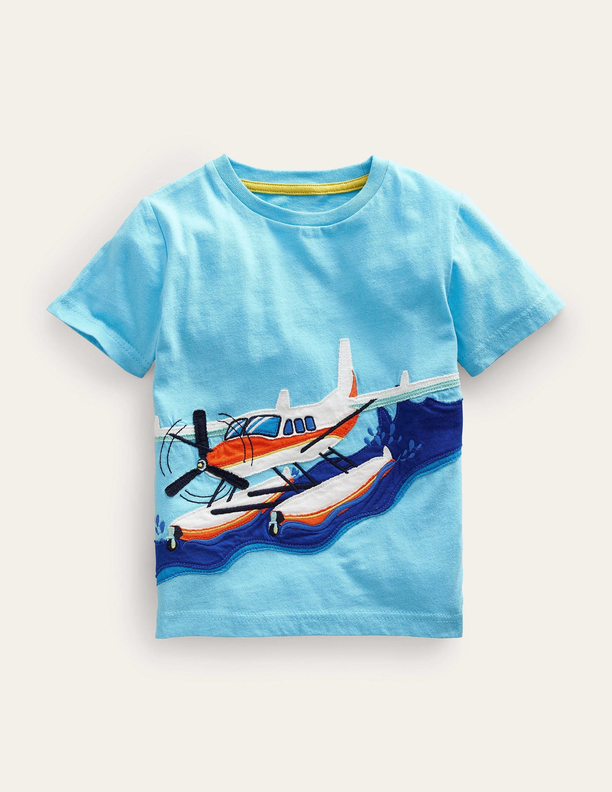 T-Shirt mit Transportmotiv-Wasserblau, Wasserflugzeug
