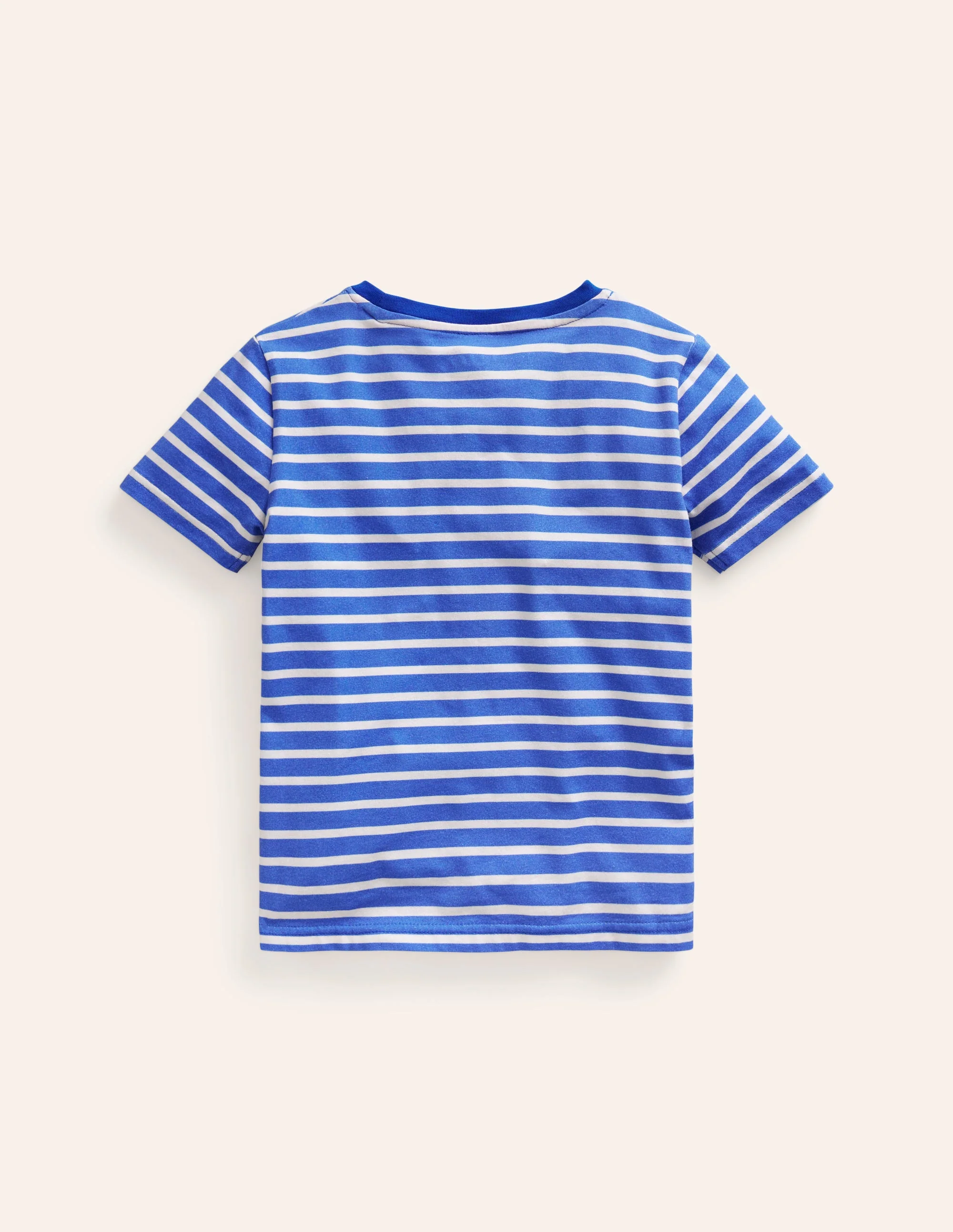 Texturiertes T-Shirt mit Applikationen-Tiefblau/Naturweiß Hühner - Image 2