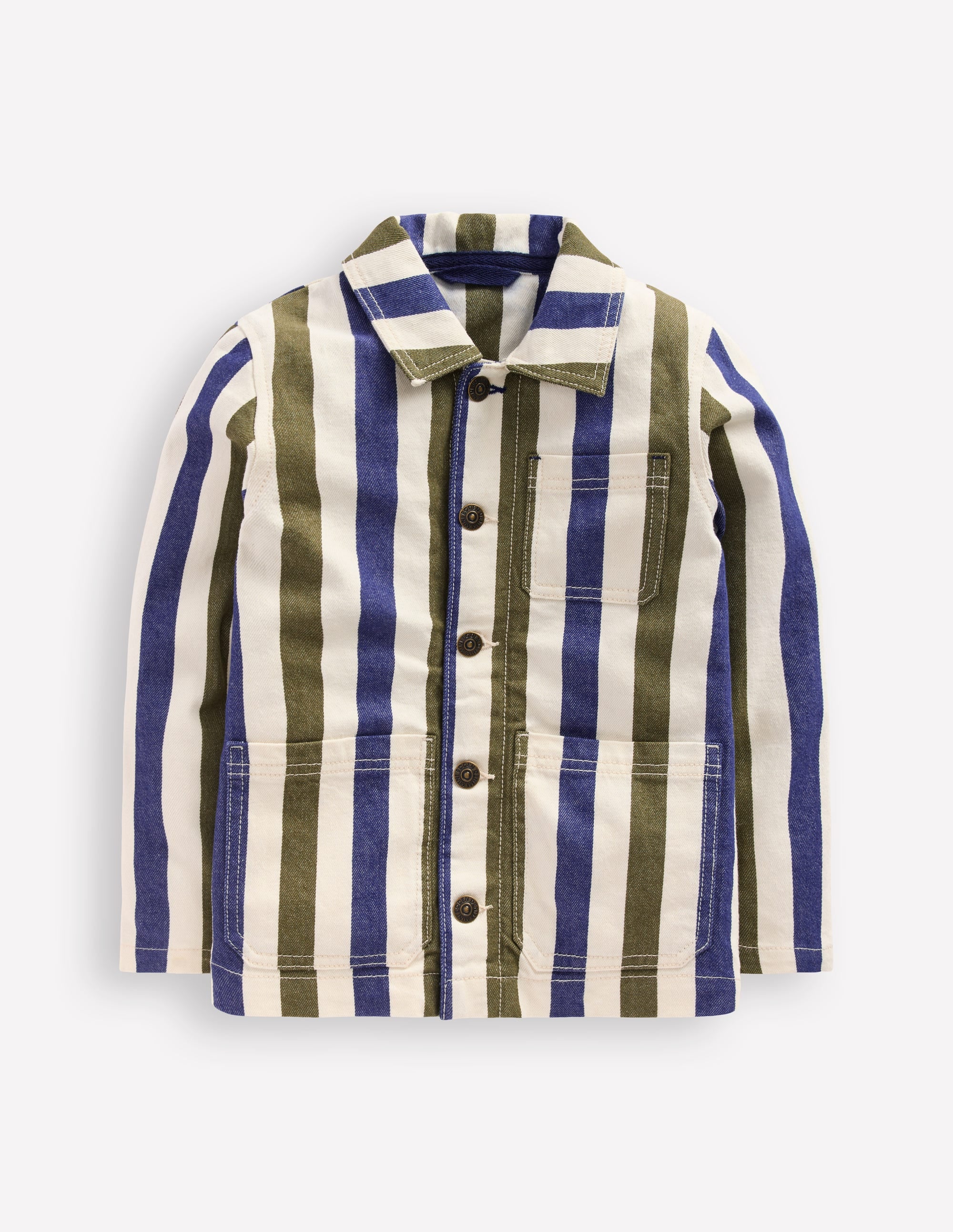 Twilljacke-Blau und Grün Streifen - Image 4