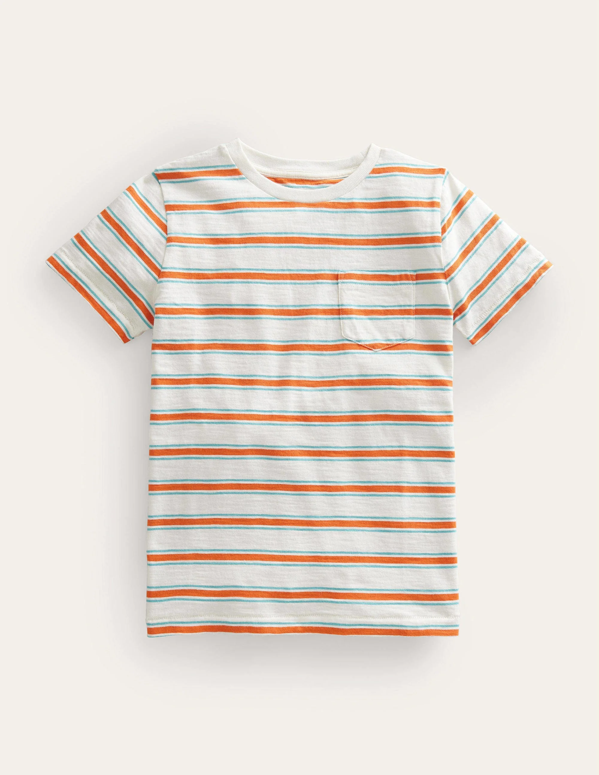 Vorgewaschenes Flammgarn-T-Shirt mit Stückfärbung-Dunkelblau