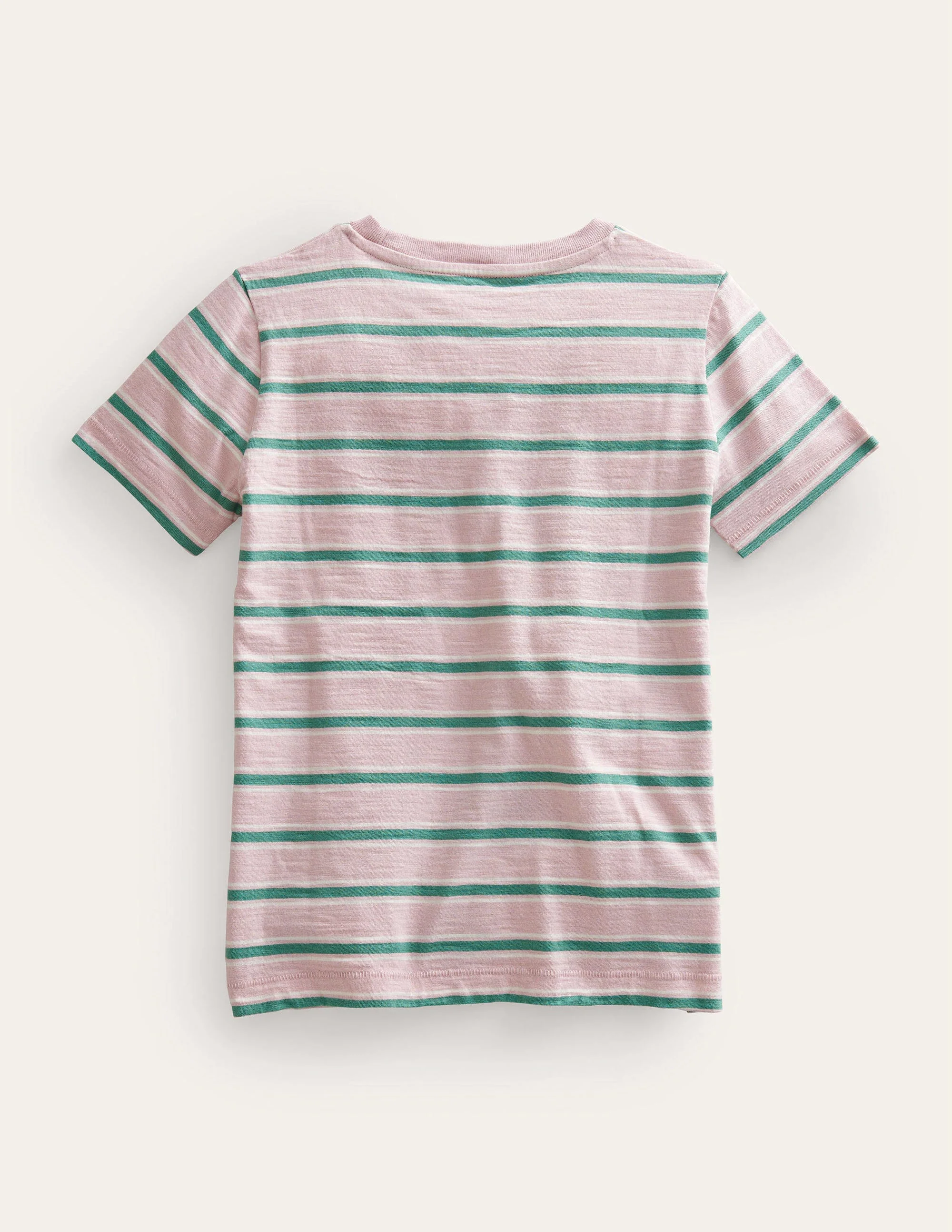 Vorgewaschenes Flammgarn-T-Shirt mit Stückfärbung-Französisches Rosa/Zultanitgrün - Image 2