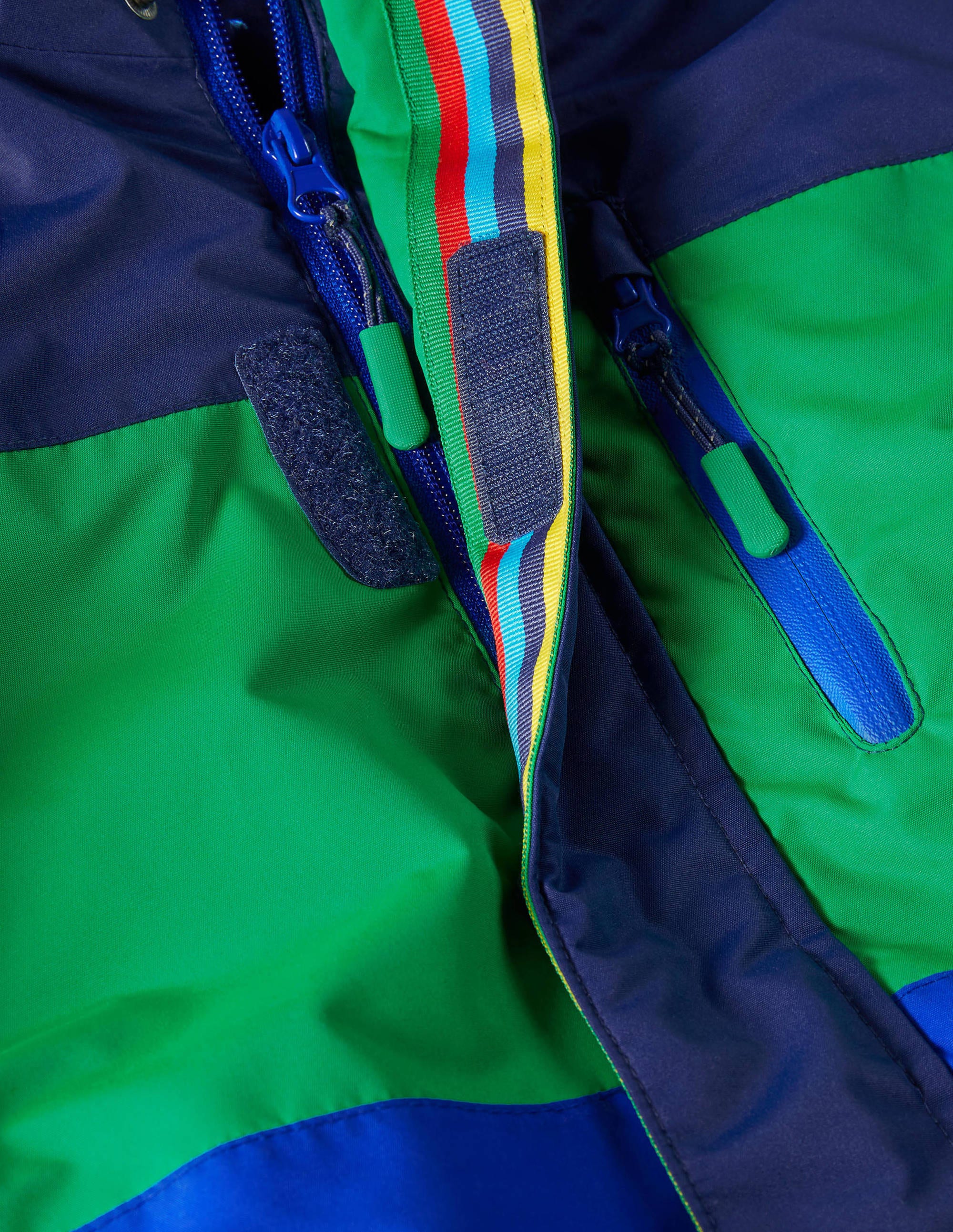 Wasserdichte Allwetterjacke-Schuluniform-Navy/Sattes Smaragdgrün - Image 2