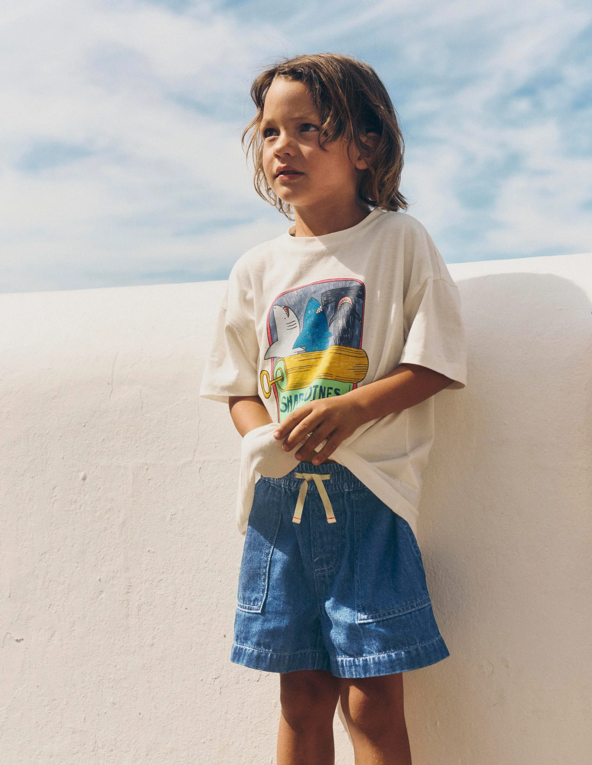 Weiche Jeansshorts-Heller Used Look - Image 7