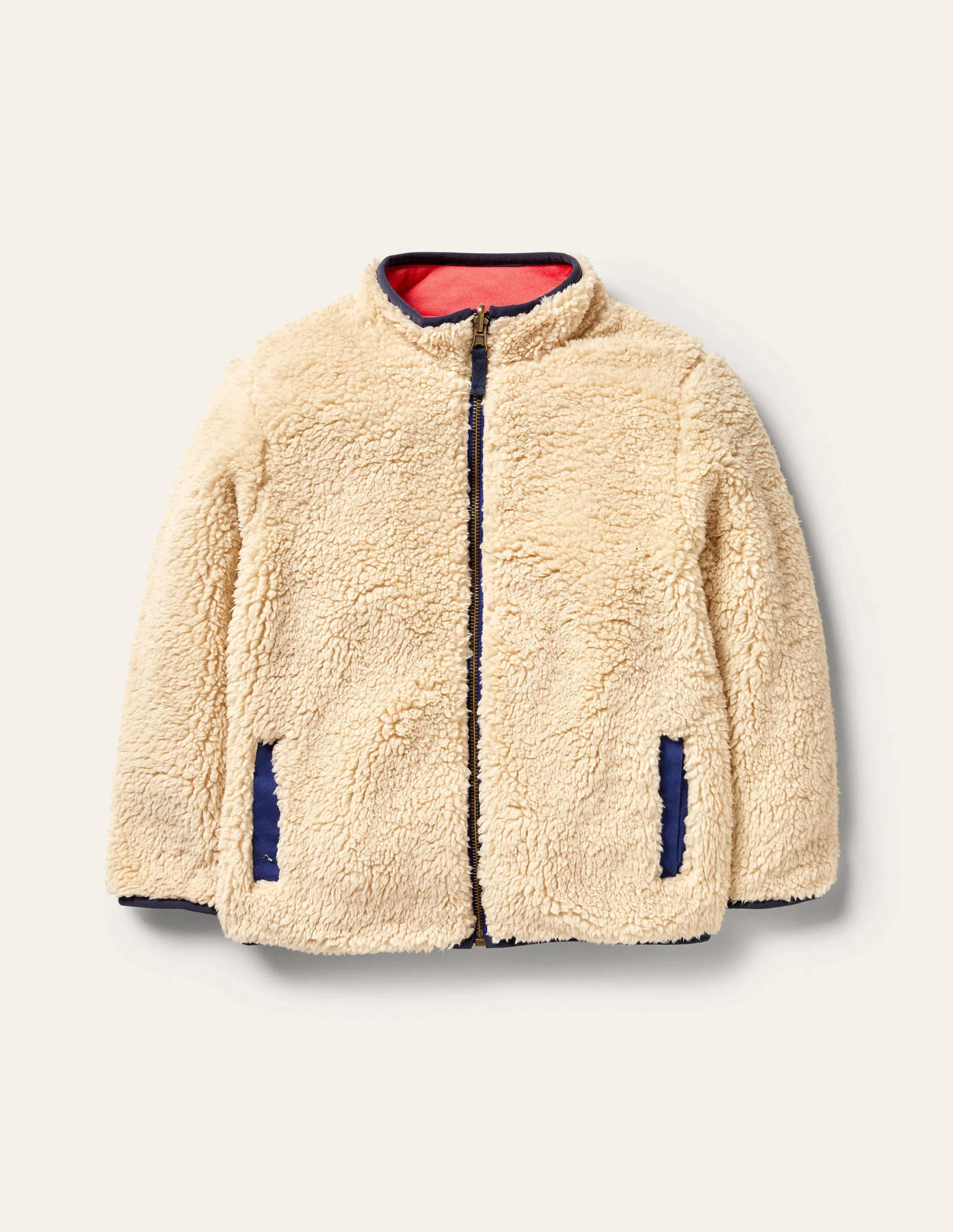 Wendbarer Pullover mit Reißverschluss-Ecru, Regenbogen