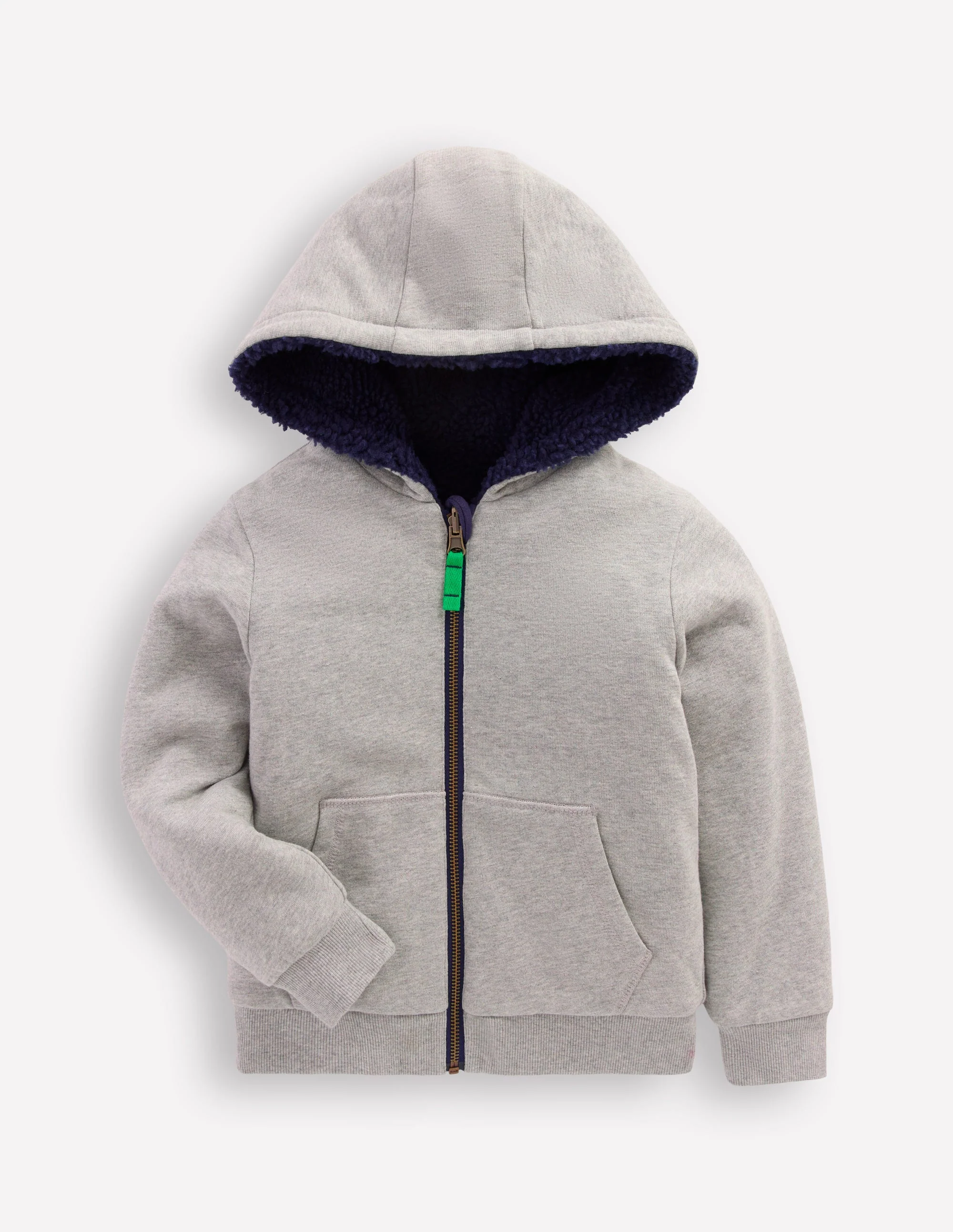 Wendbarer Teddy-Kapuzenpullover-Grau Meliert - Image 4