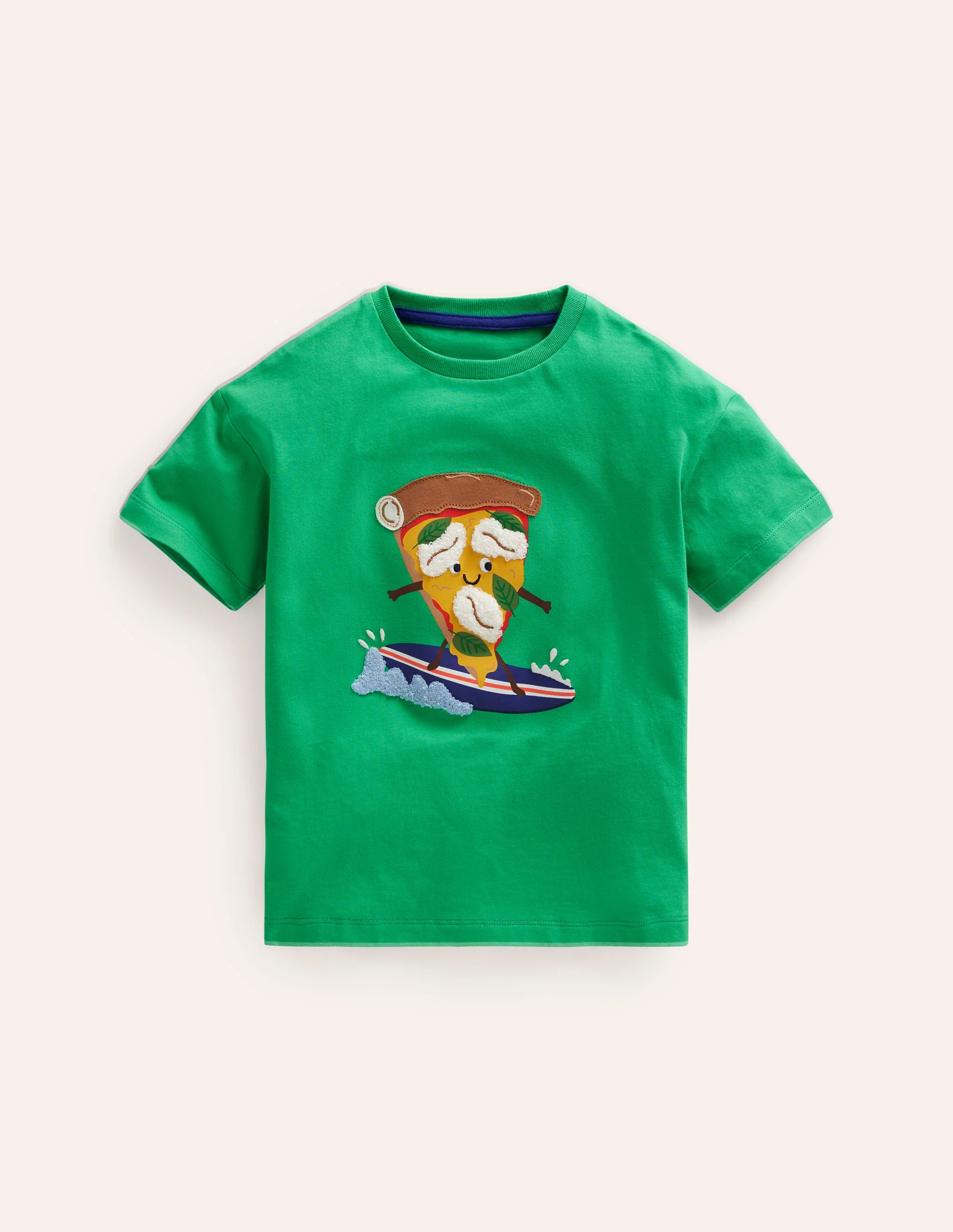 Witziges Logo-T-Shirt-Erbsengrün Pizza