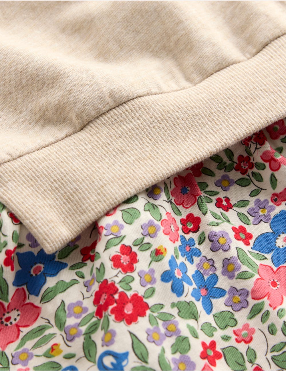 2-in-1-Sweatshirtkleid-Naturweiß/Beere, Blumenmuster - Image 3