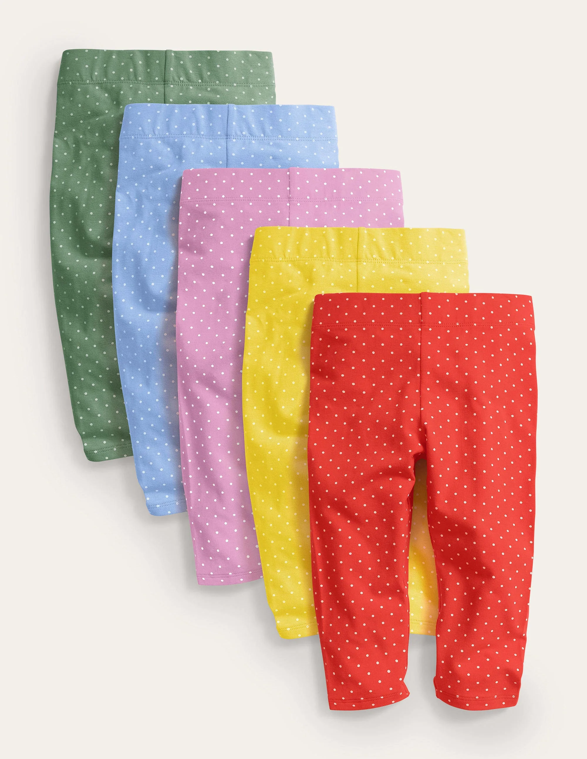 7/8-Leggings im 5er-Pack-Bunt, Getupft