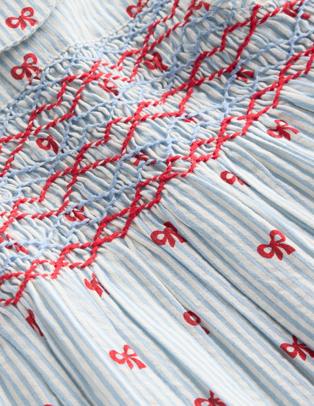 Adeline Gesmoktes Kleid-Gletscherblau Winzige Schleifen - Image 3