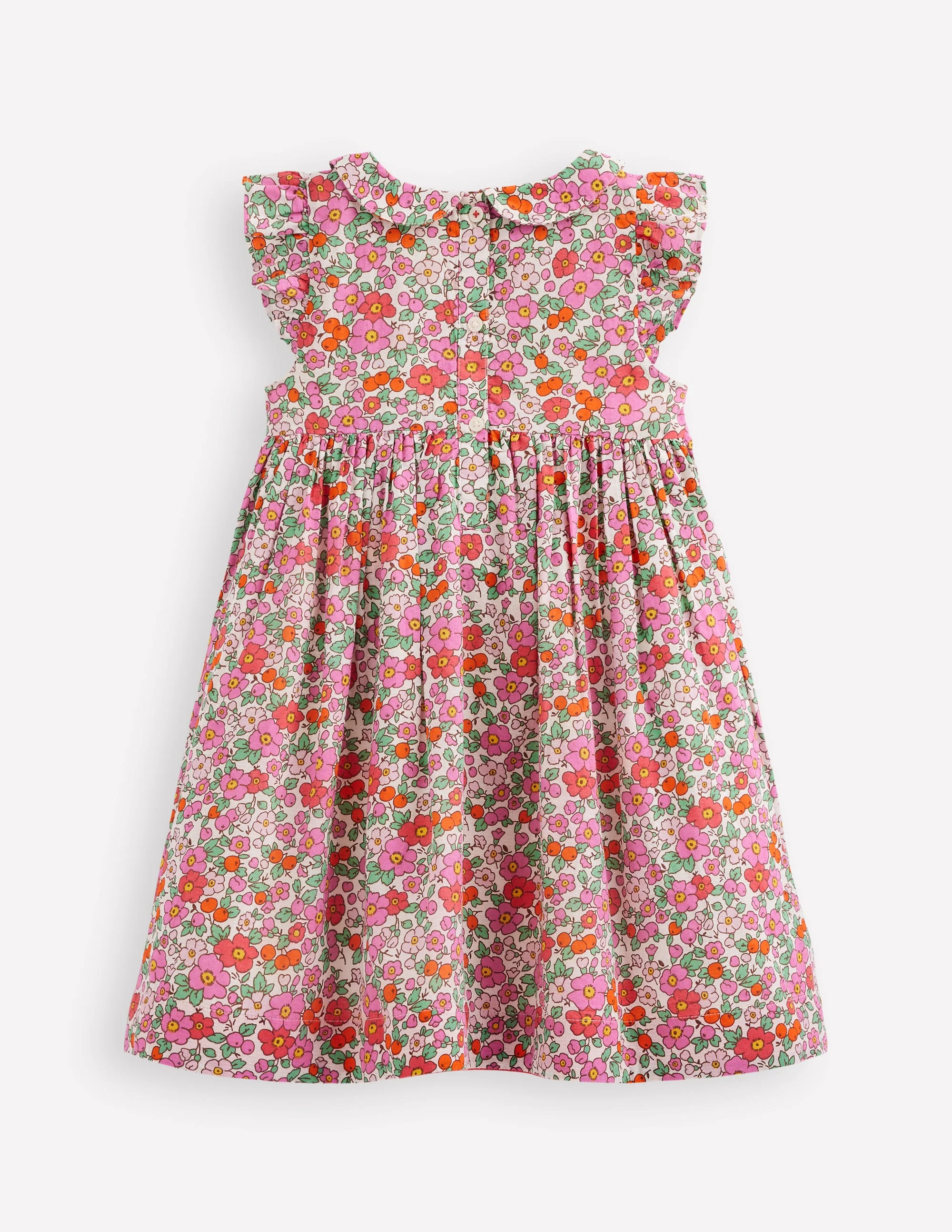 Adeline Gesmoktes Kleid-Rosa Apfelblüte Blumenmuster - Image 2