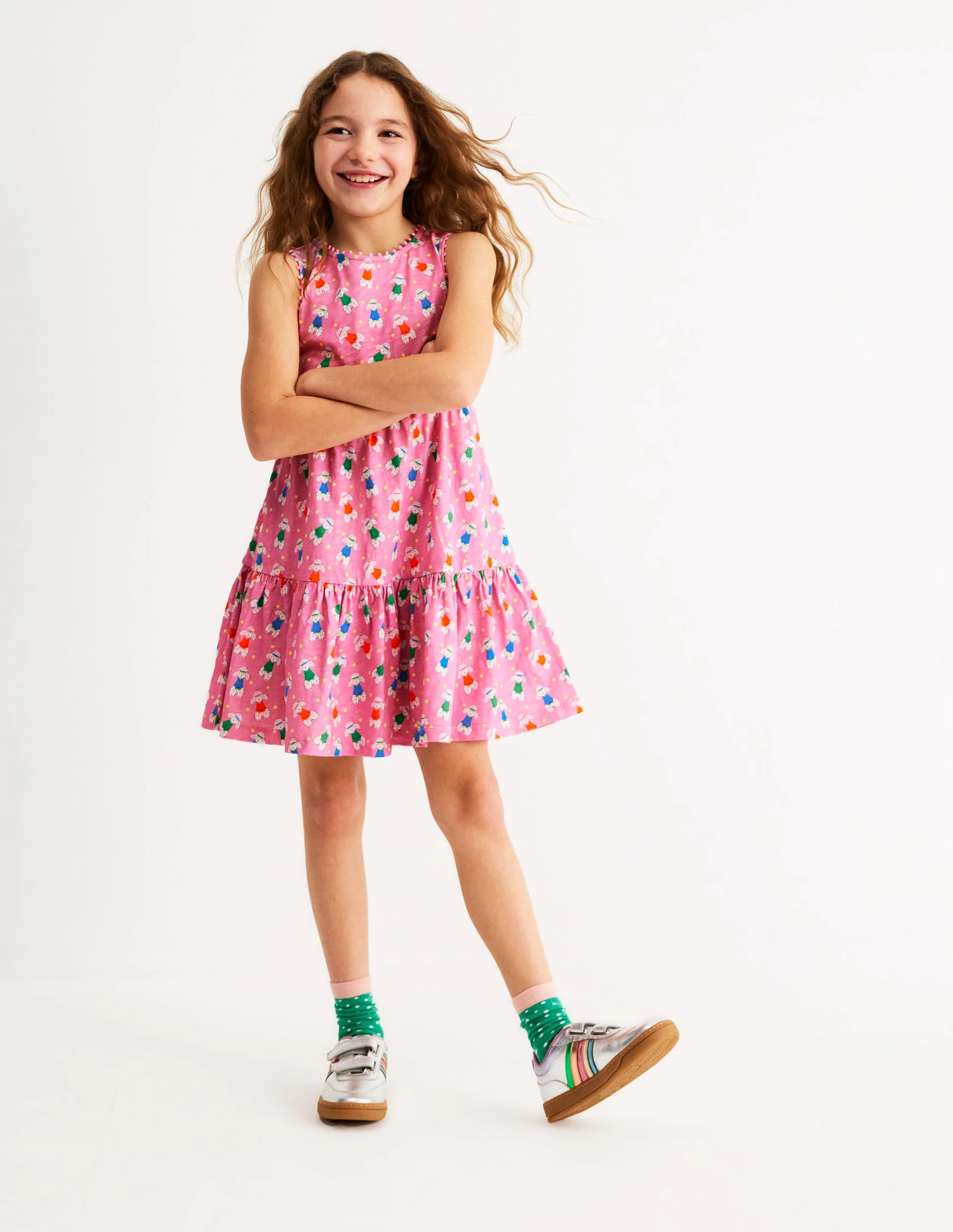 Ali Jerseykleid mit Bommelbesatz-Cosmeen-Pink Sportlicher Pudel - Image 4