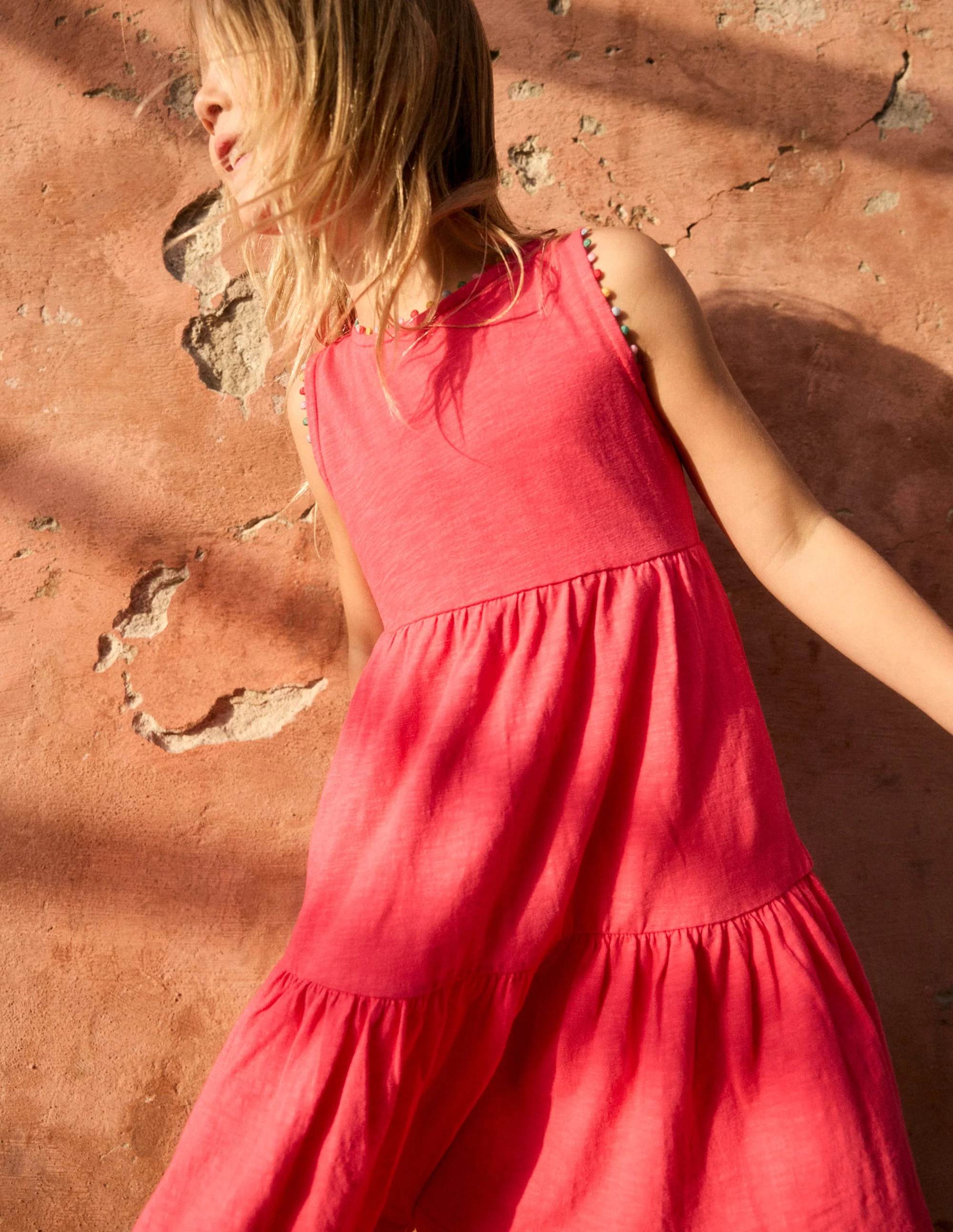 Ali Jerseykleid mit Bommelbesatz-Fandango-Rosa - Image 6