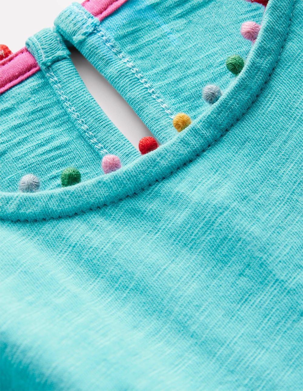 Ali Jerseykleid mit Bommelbesatz-Karibikblau - Image 3
