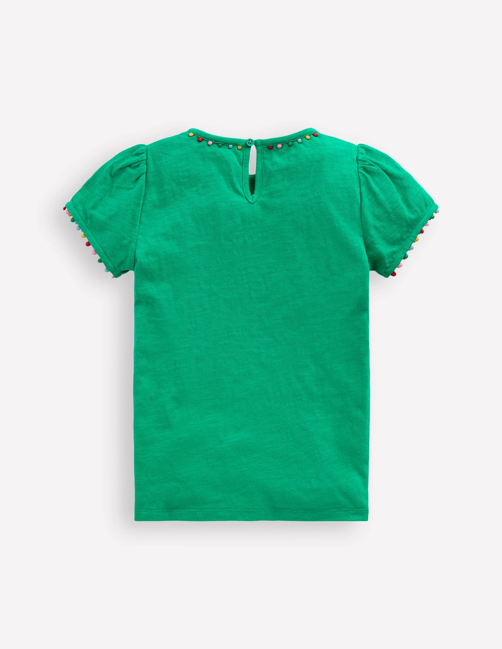 Ali T-Shirt mit Puffärmeln und Bommelbesatz-Helles Smaragdgrün - Image 2