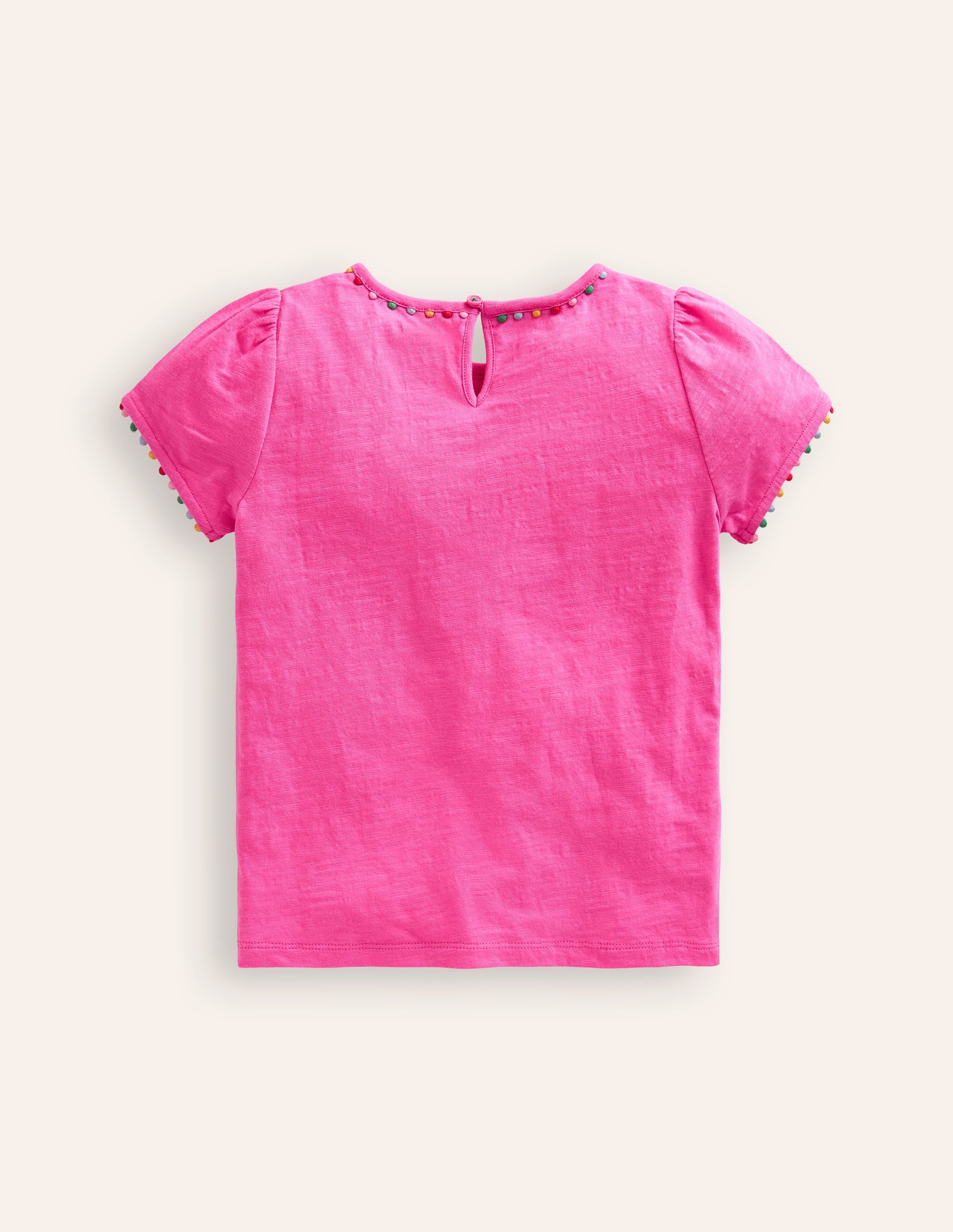 Ali T-Shirt mit Puffärmeln und Bommeln-Flamingorosa - Image 2