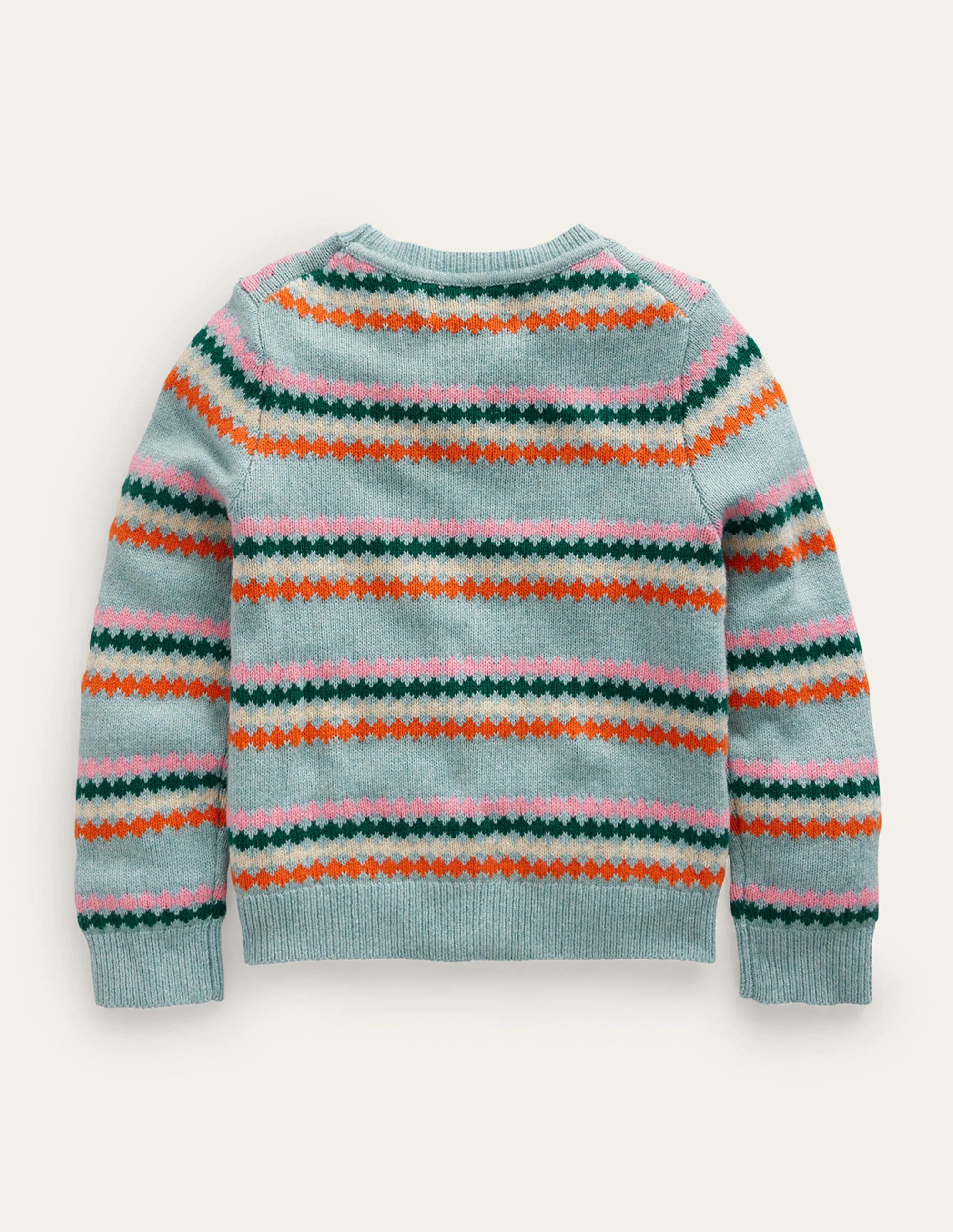All-Over-Fair-Isle-Pullover-Graublau Streifen - Image 2