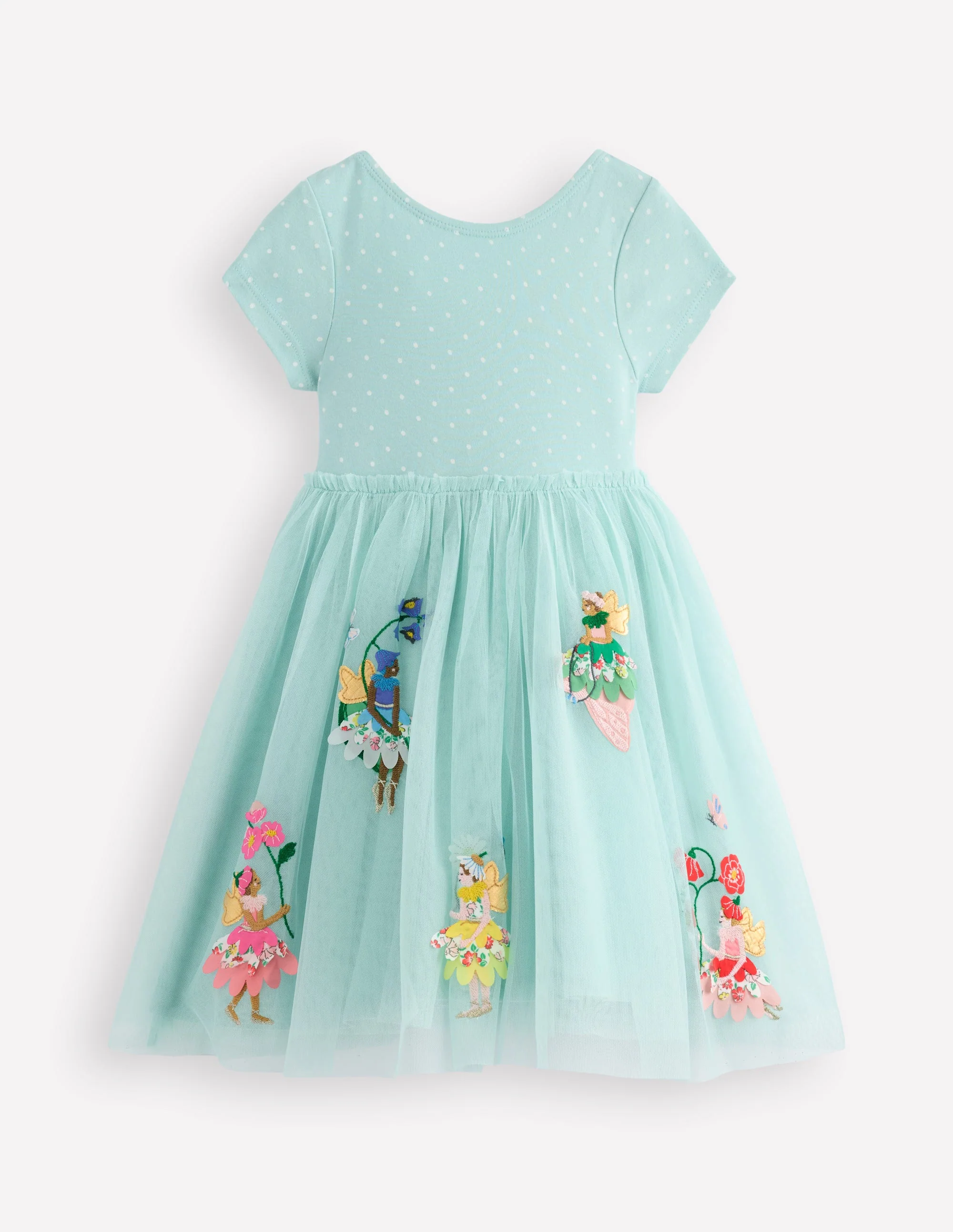 Ami Tüllkleid mit Applikationen-Minzblau Blumenelfen