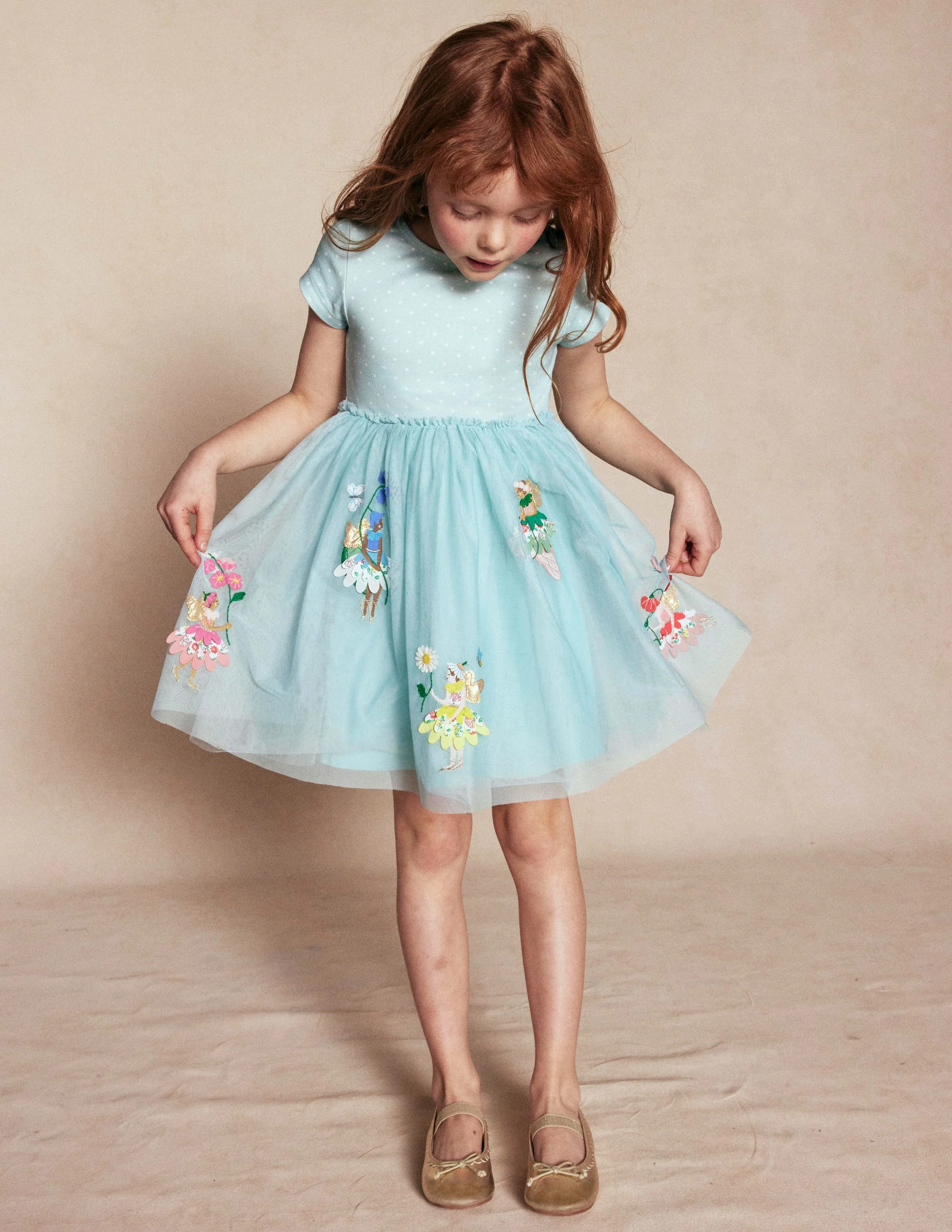Ami Tüllkleid mit Applikationen-Minzblau Blumenelfen - Image 4