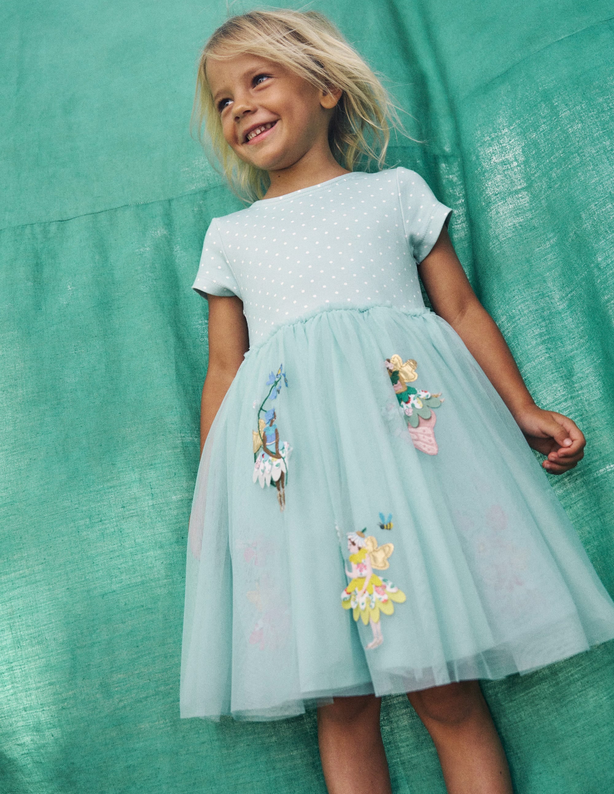 Ami Tüllkleid mit Applikationen-Minzblau Blumenelfen - Image 5