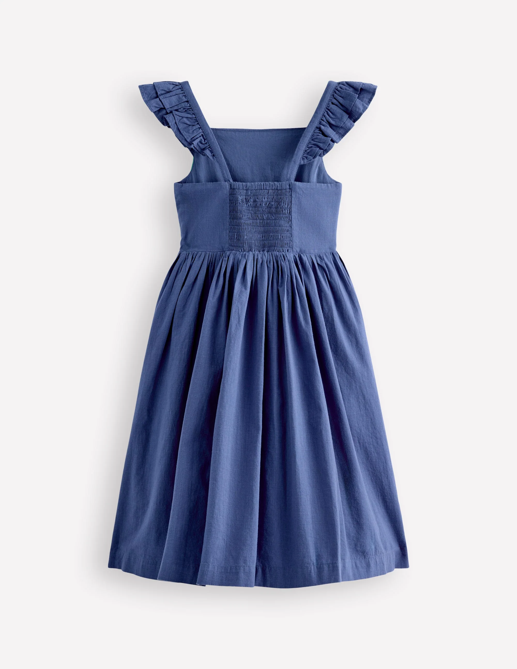 Annalisa Sommerkleid zum Herumwirbeln-Denim-Blau Stickerei - Image 2
