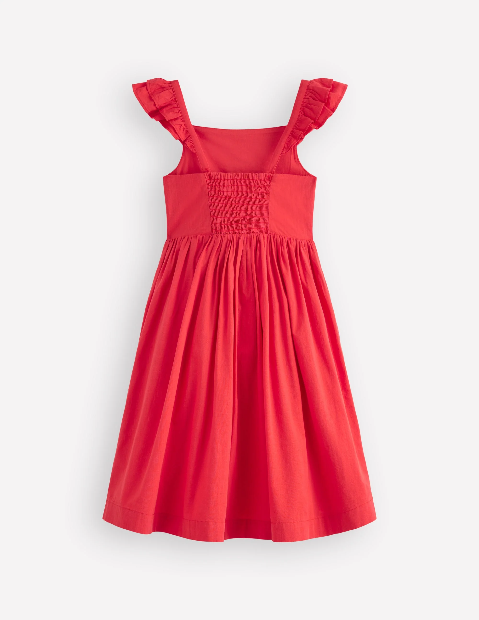 Annalisa Sommerkleid zum Herumwirbeln-Intensives Rot Stickerei - Image 3
