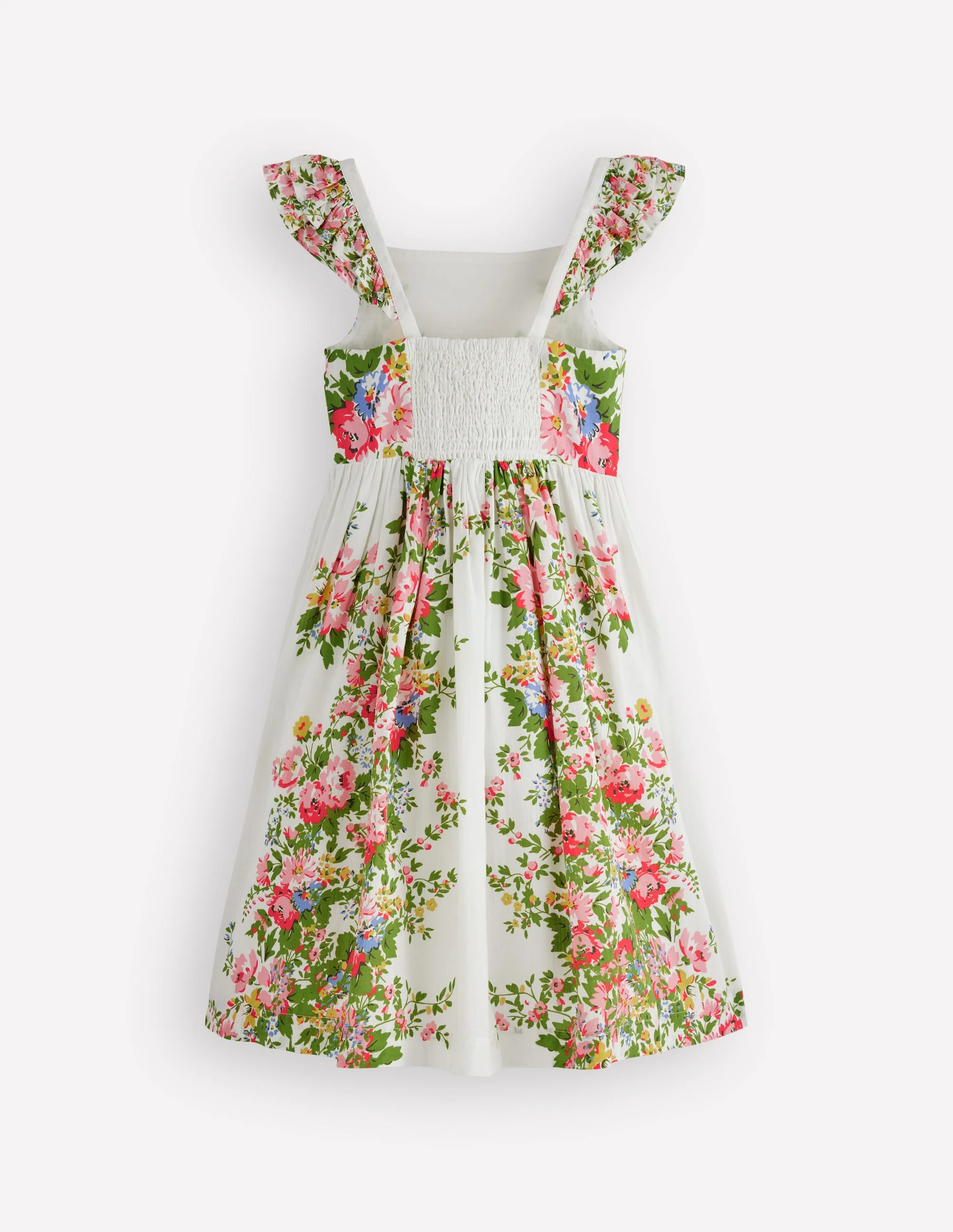 Annalisa Sommerkleid zum Herumwirbeln-Sanftes Naturweiß Blumenmuster - Image 3