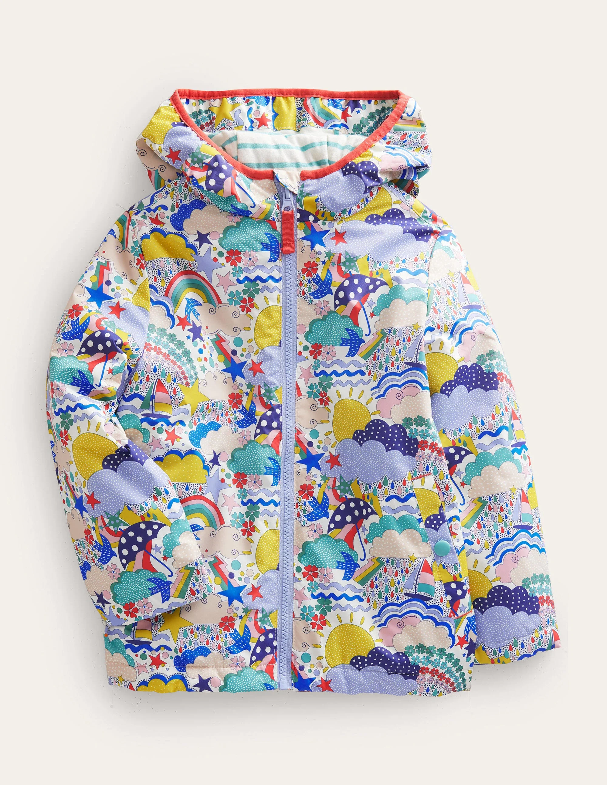 Anorak mit Jersey-Futter-Naturweiß/Bunt, Wetter