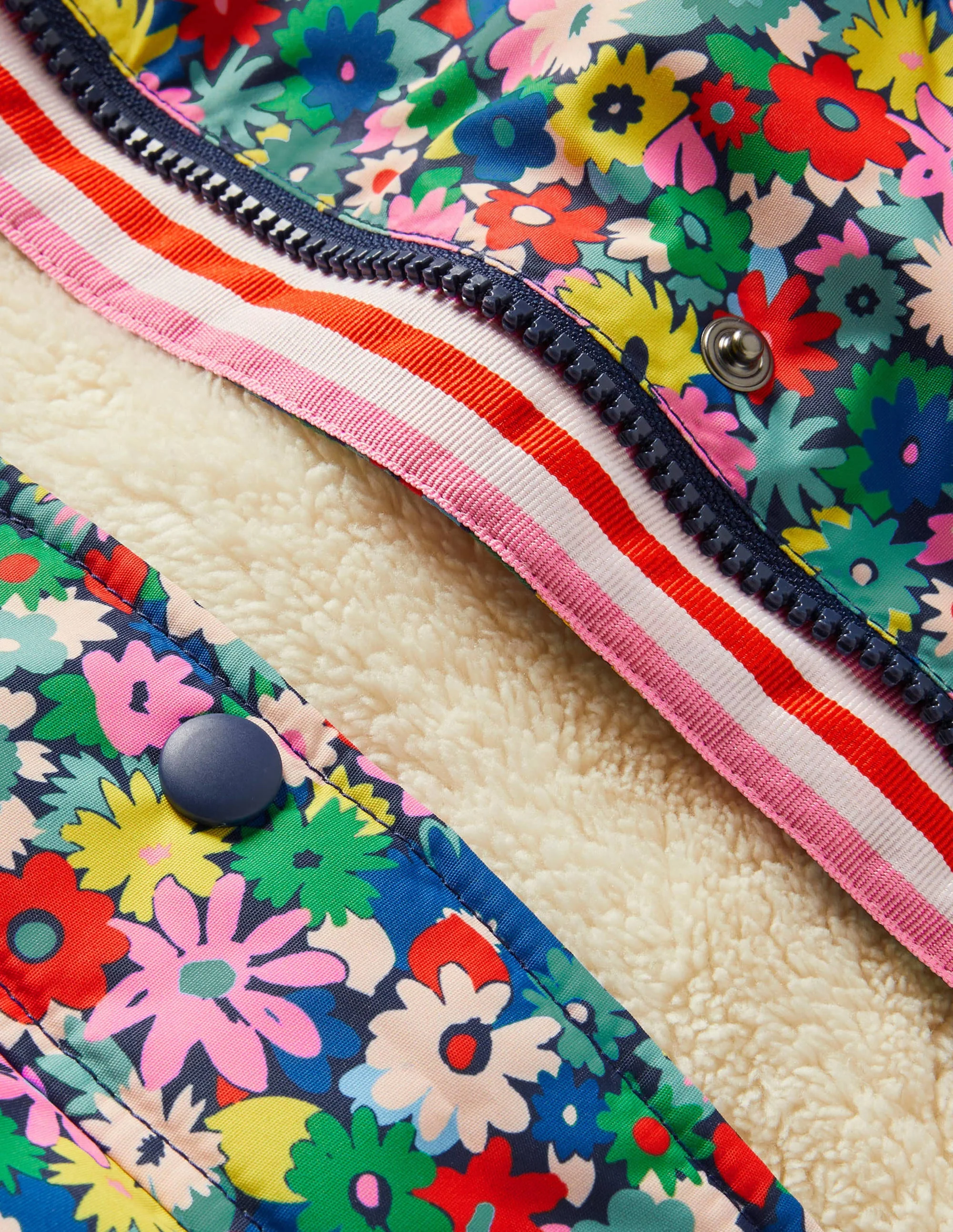 Anorak mit Sherpa-Futter-Bunt, Blumen - Image 3