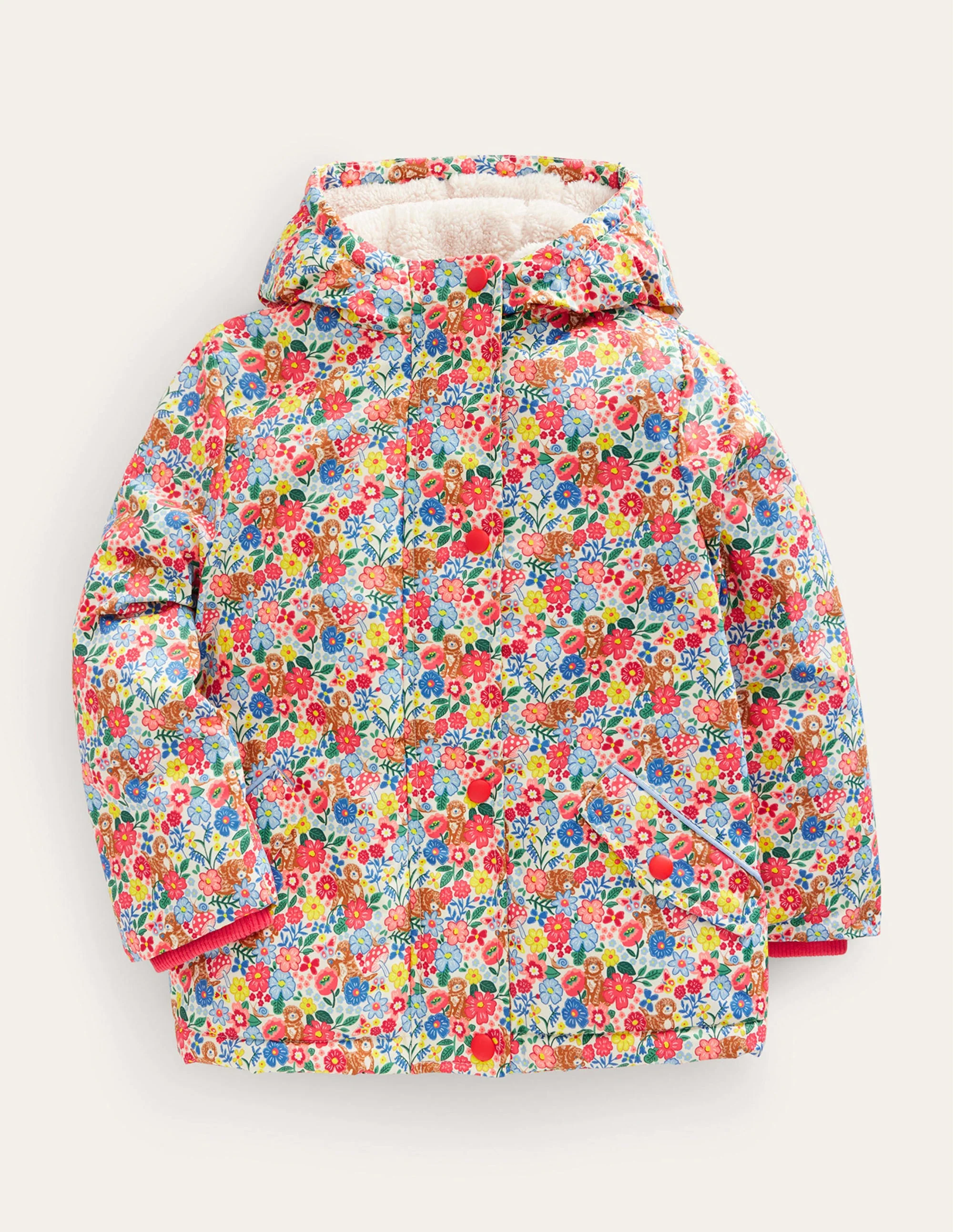 Anorak mit Sherpa-Futter-Bunt Winzige Welpen
