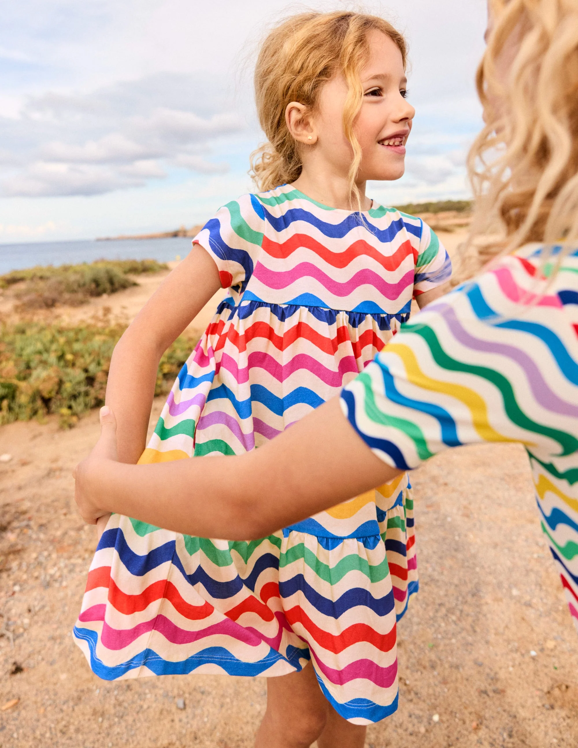 Ariel Jerseykleid zum Herumwirbeln-Bunt Welle - Image 5