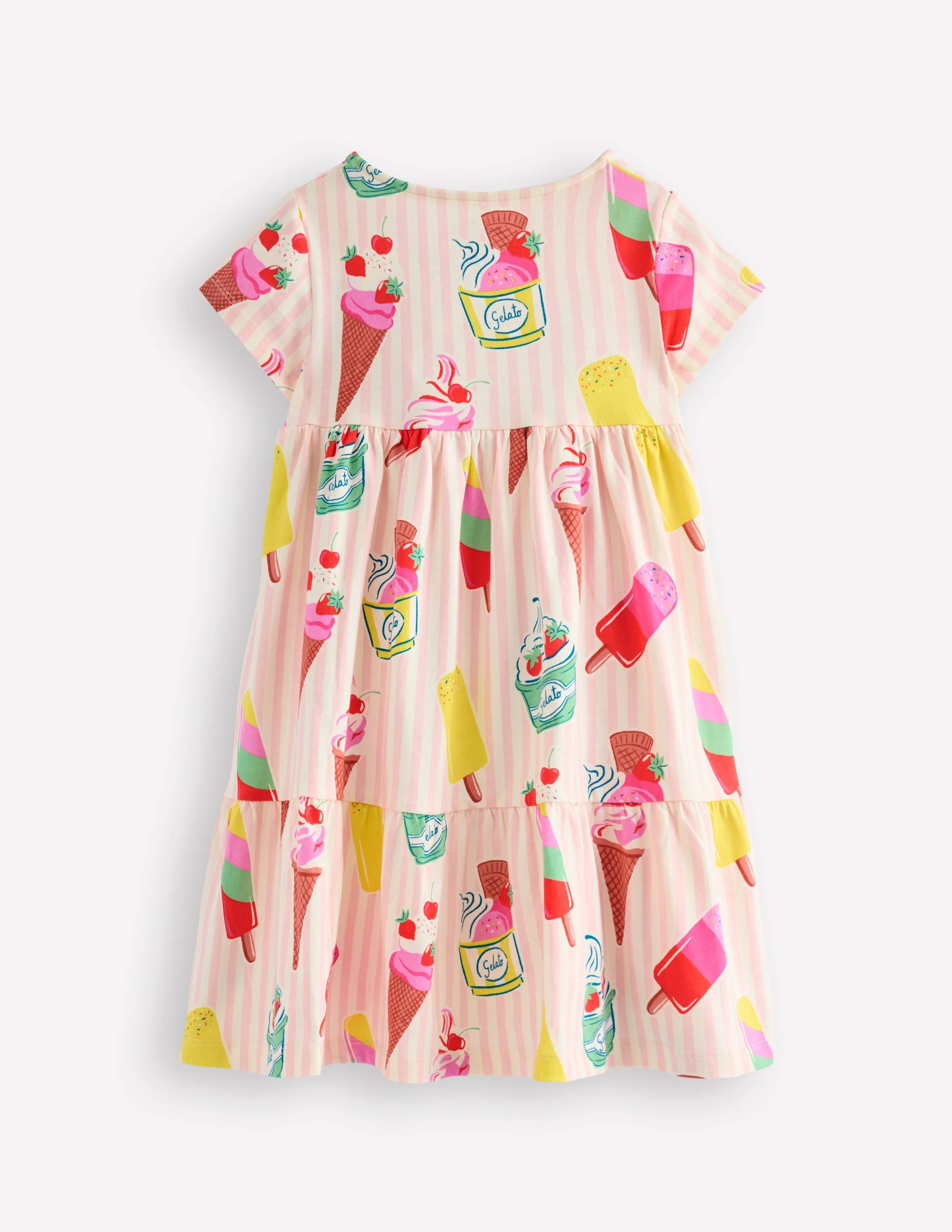 Ariel Jerseykleid zum Herumwirbeln-Kreiderosa Eiscreme Streifen - Image 2
