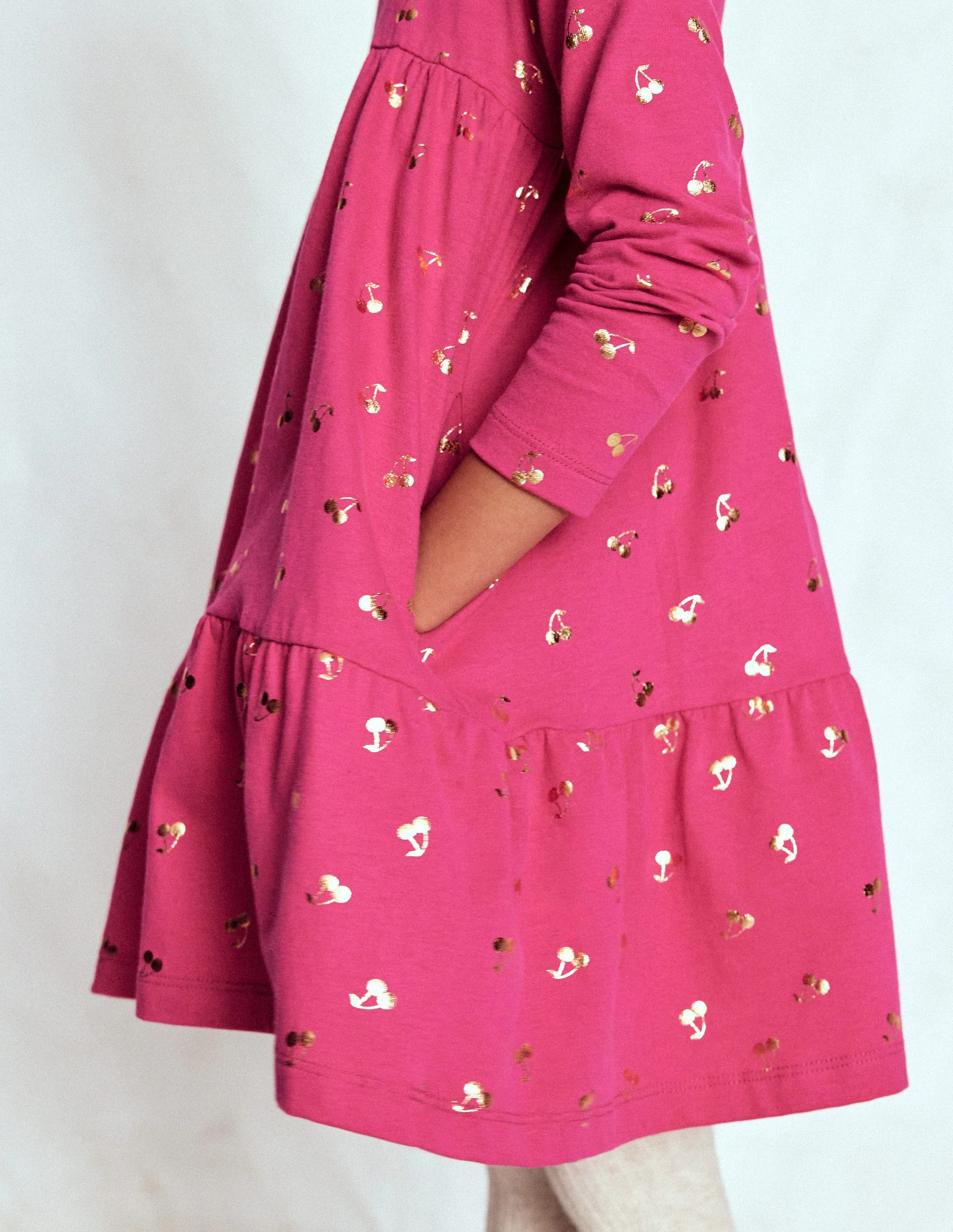 Ariel Langärmliges, schwingendes Kleid-Kirschmarmelade Folienkirschen - Image 2