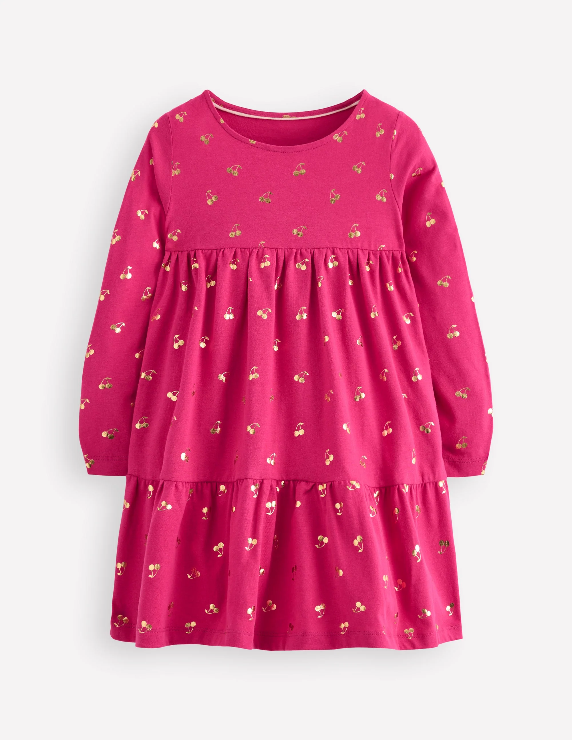 Ariel Langärmliges, schwingendes Kleid-Kirschmarmelade Folienkirschen - Image 3