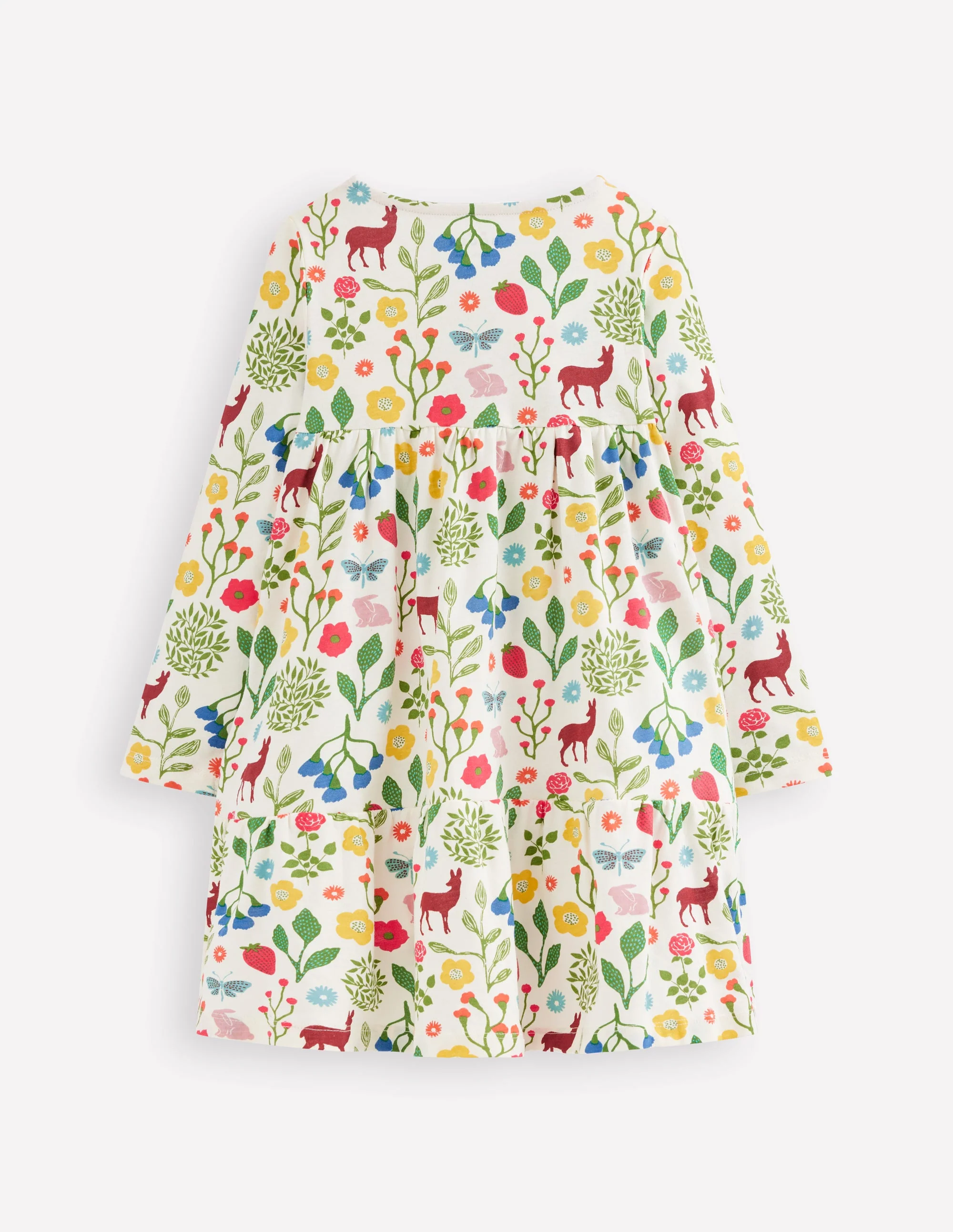 Ariel Langärmliges, schwingendes Kleid-Sanftes Naturweiß Waldspaziergang - Image 2