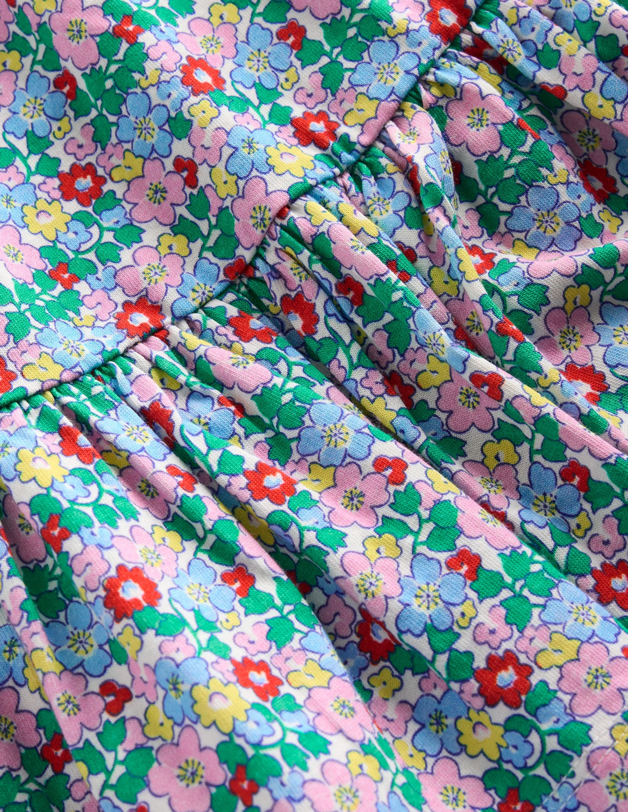 Aurora Gerafftes Kleid zum Herumwirbeln-Bunt Blumenbeet - Image 3