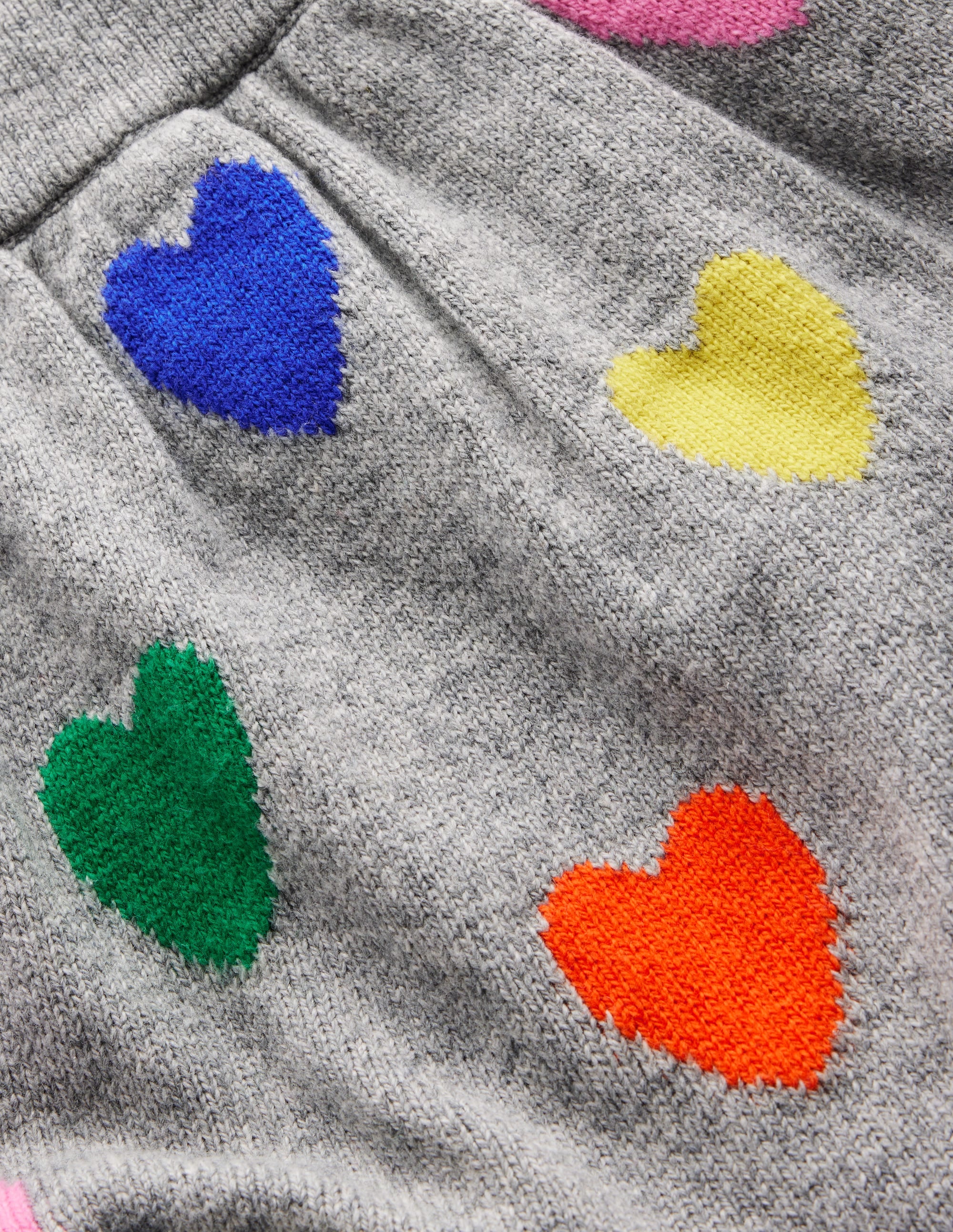 Ausgestellter Strickrock-Grau Bunte Herzen - Image 7