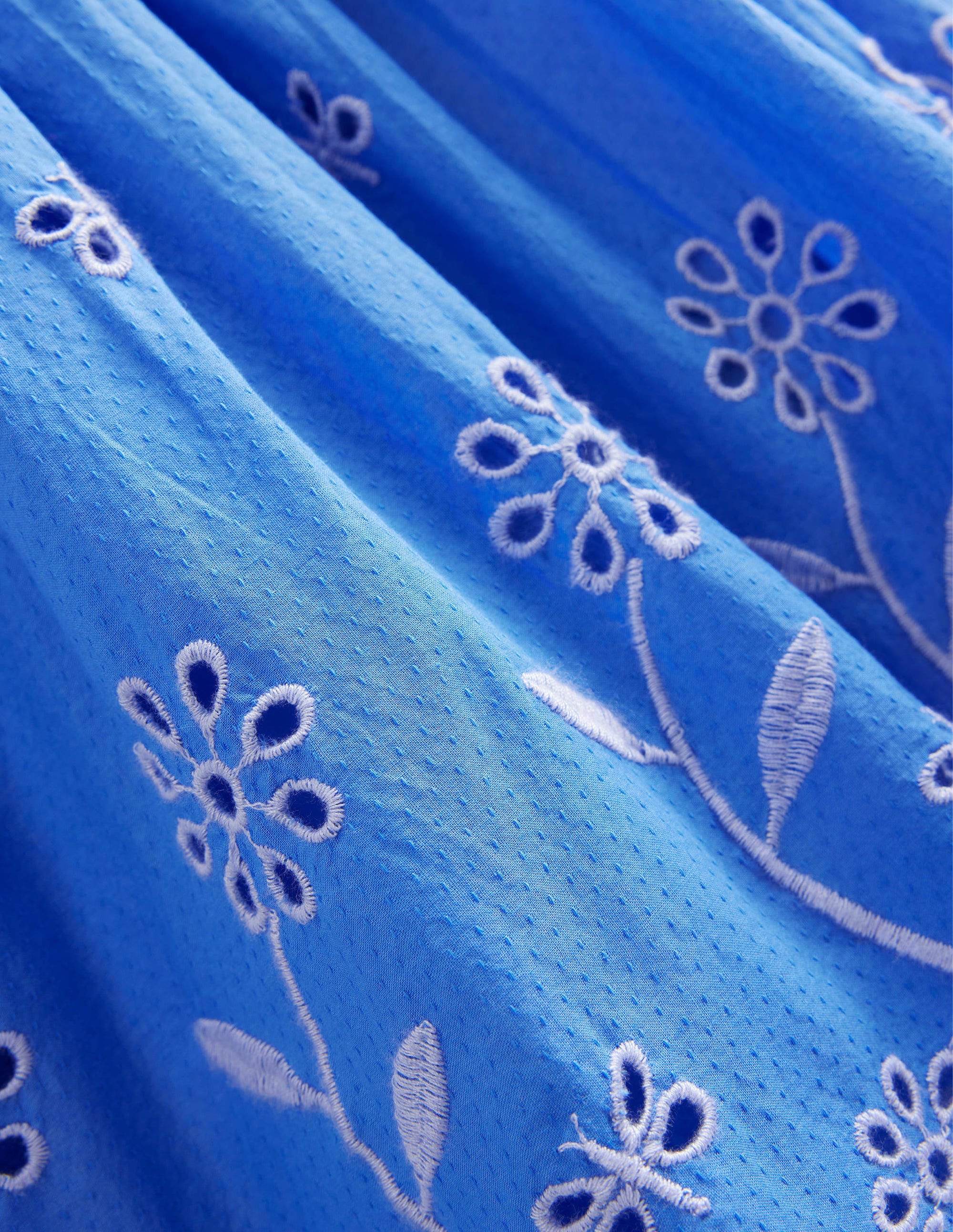 Ausgestelltes Kleid mit Lochstickerei-Penzance-Blau - Image 3