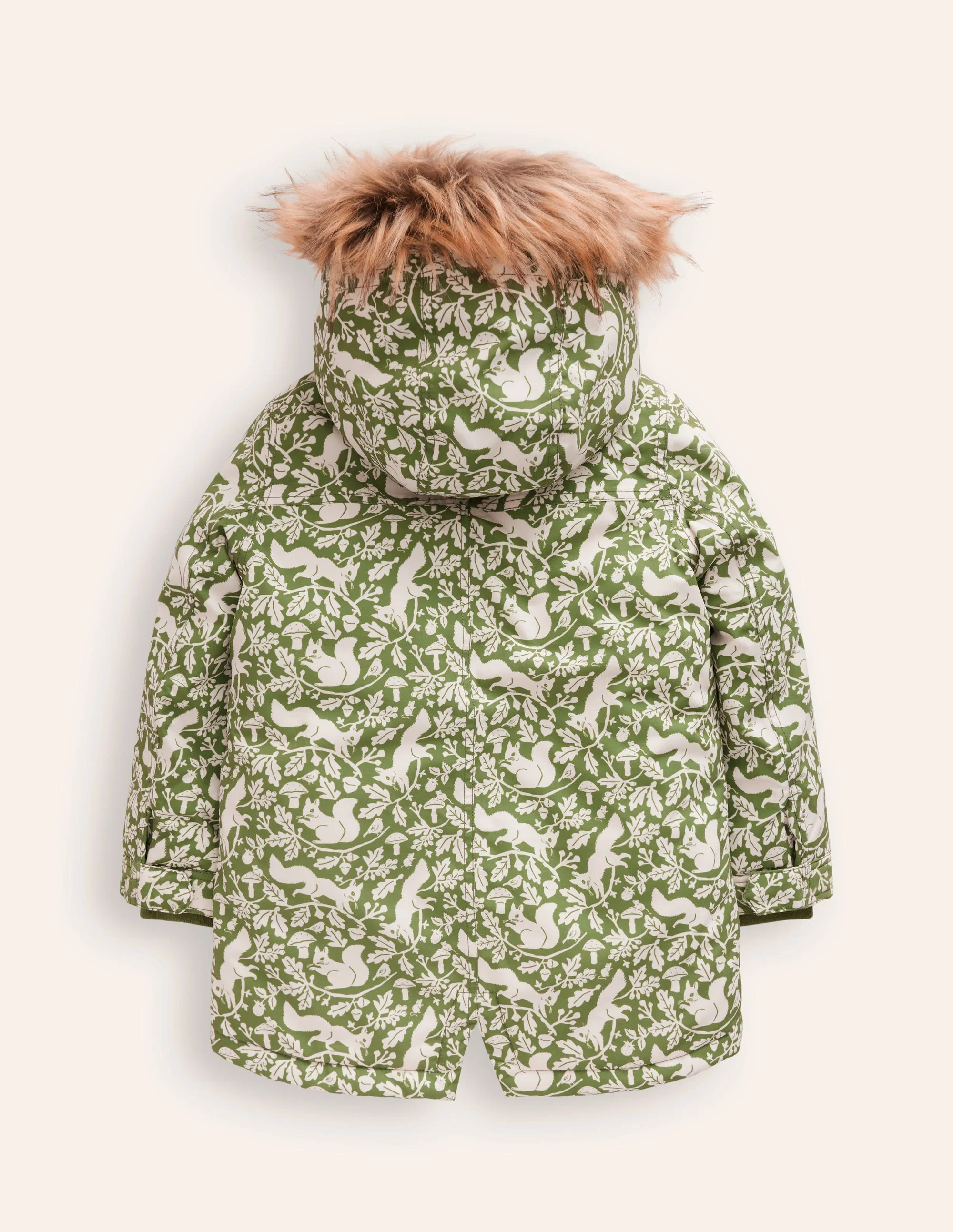 Authentischer wasserdichter Parka-Safarigrün Wald Eichhörnchen - Image 3