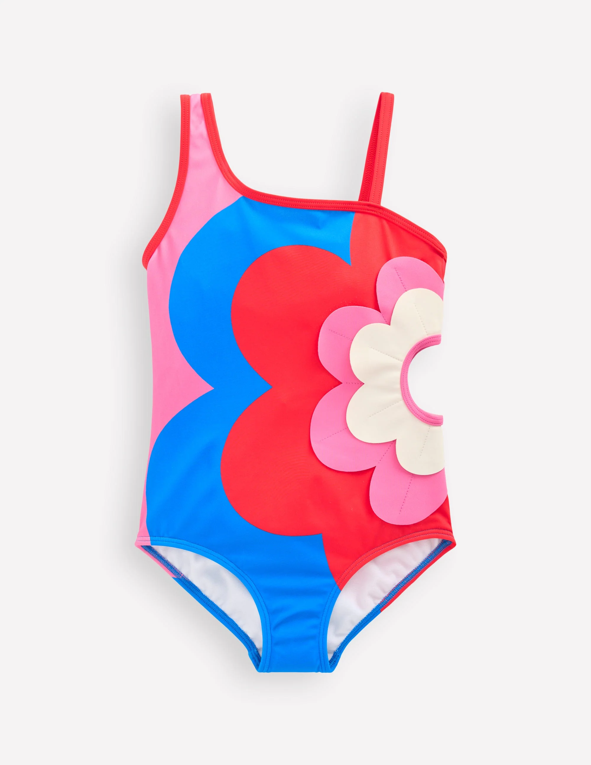 Badeanzug mit einem Träger und Applikation-Cut-out Blume