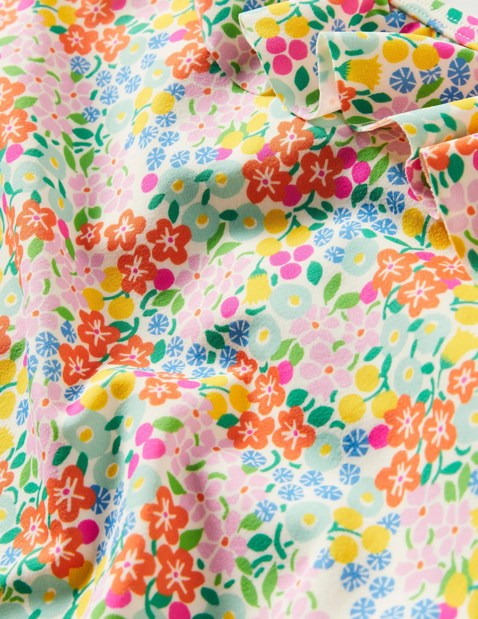 Badeanzug mit einer Schulter und Rüschen-Bunt, Tropisches Blumenbeet - Image 3