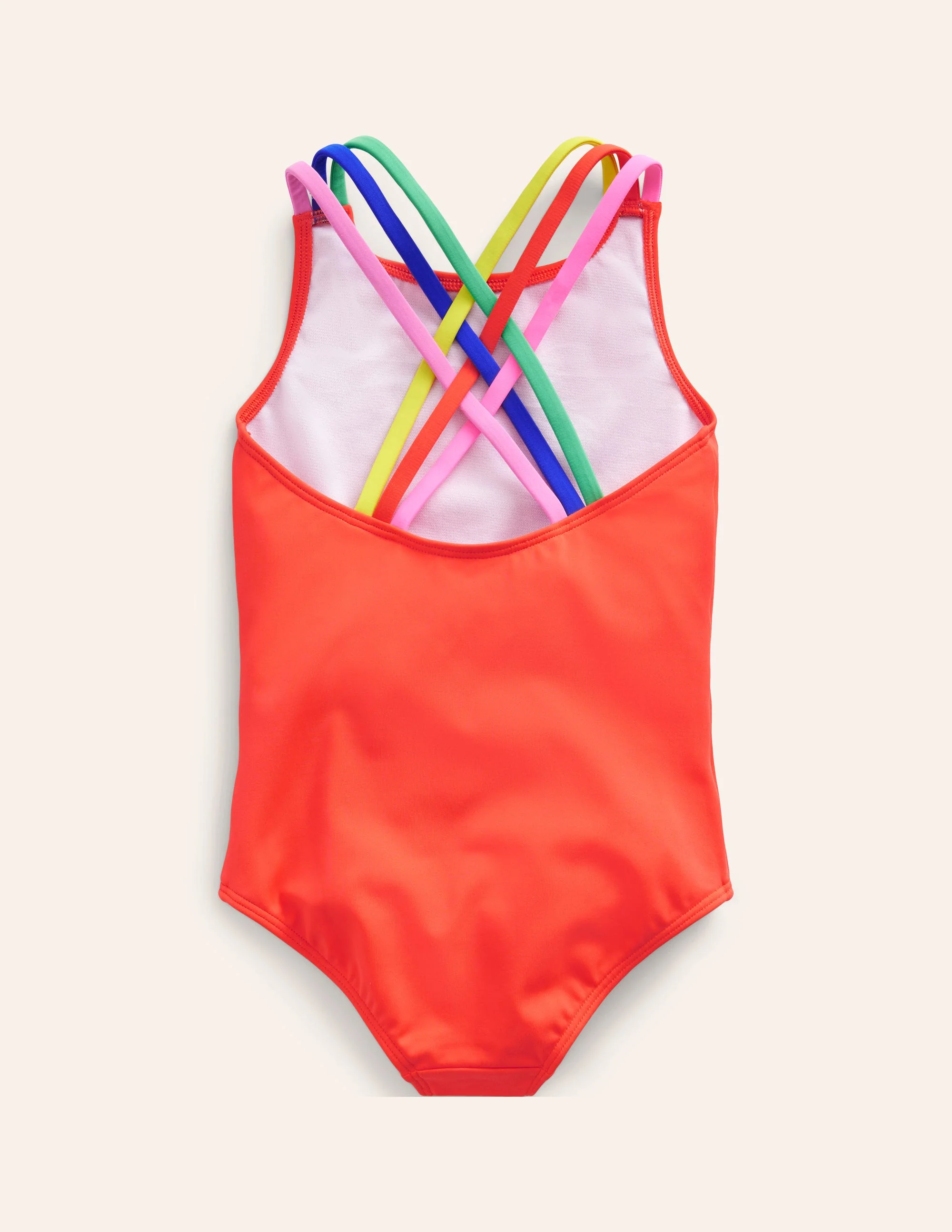 Badeanzug mit gekreuzten Rückenträgern in Regenbogenfarben-Clementine - Image 2