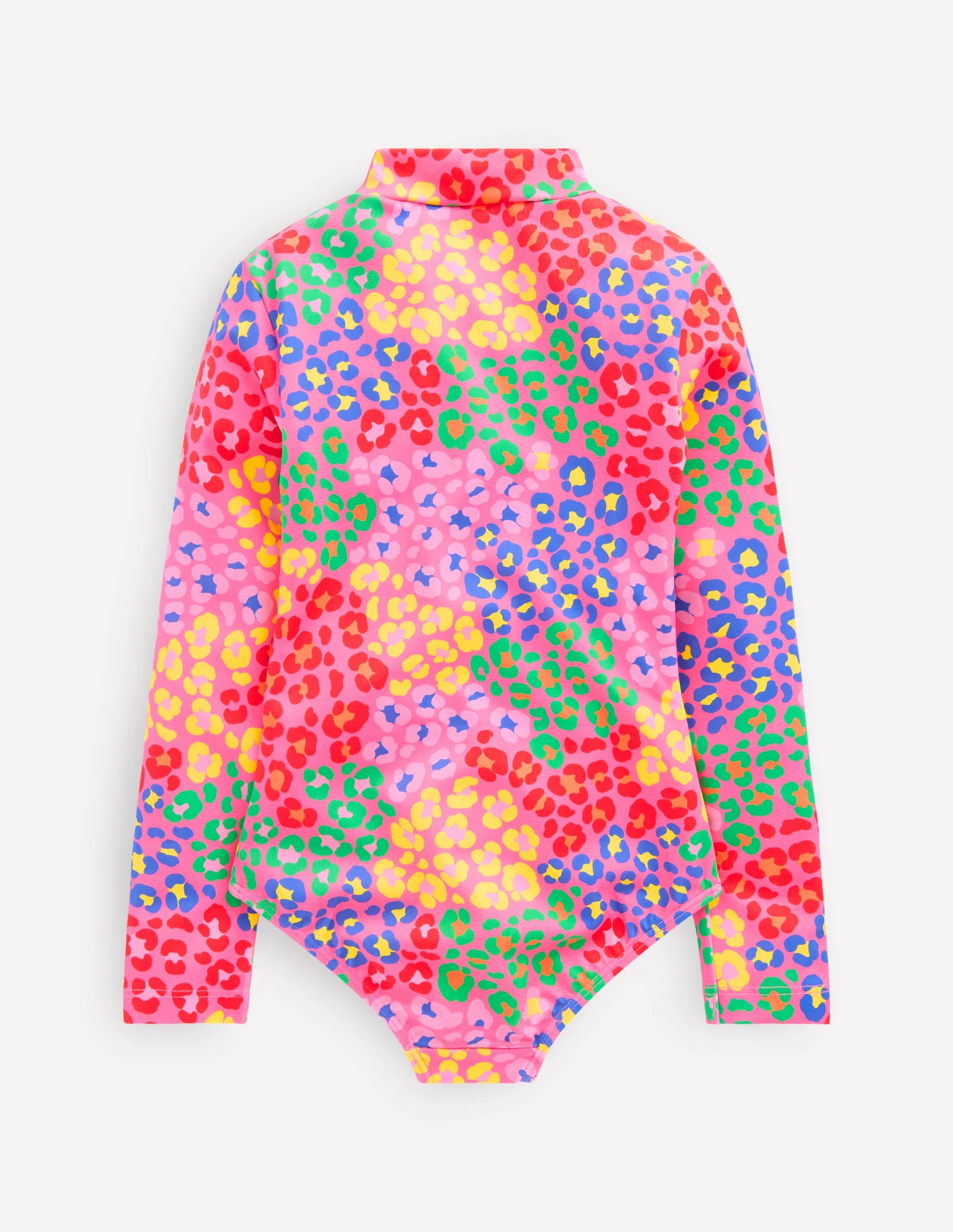 Badeanzug mit langen Ärmeln-Rosa Regenbogen Leopard - Image 2