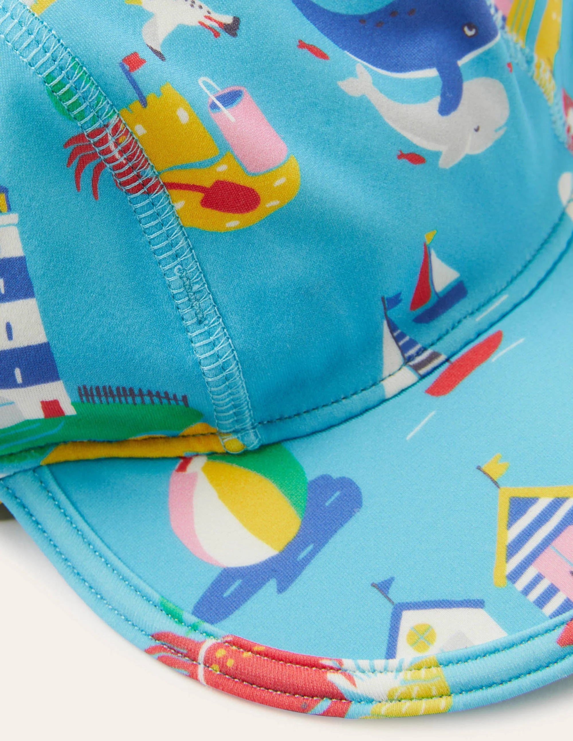 Badehut mit Sonnenschutz (Mädchen Baby)-Wasserblau, Küstenszene - Image 2