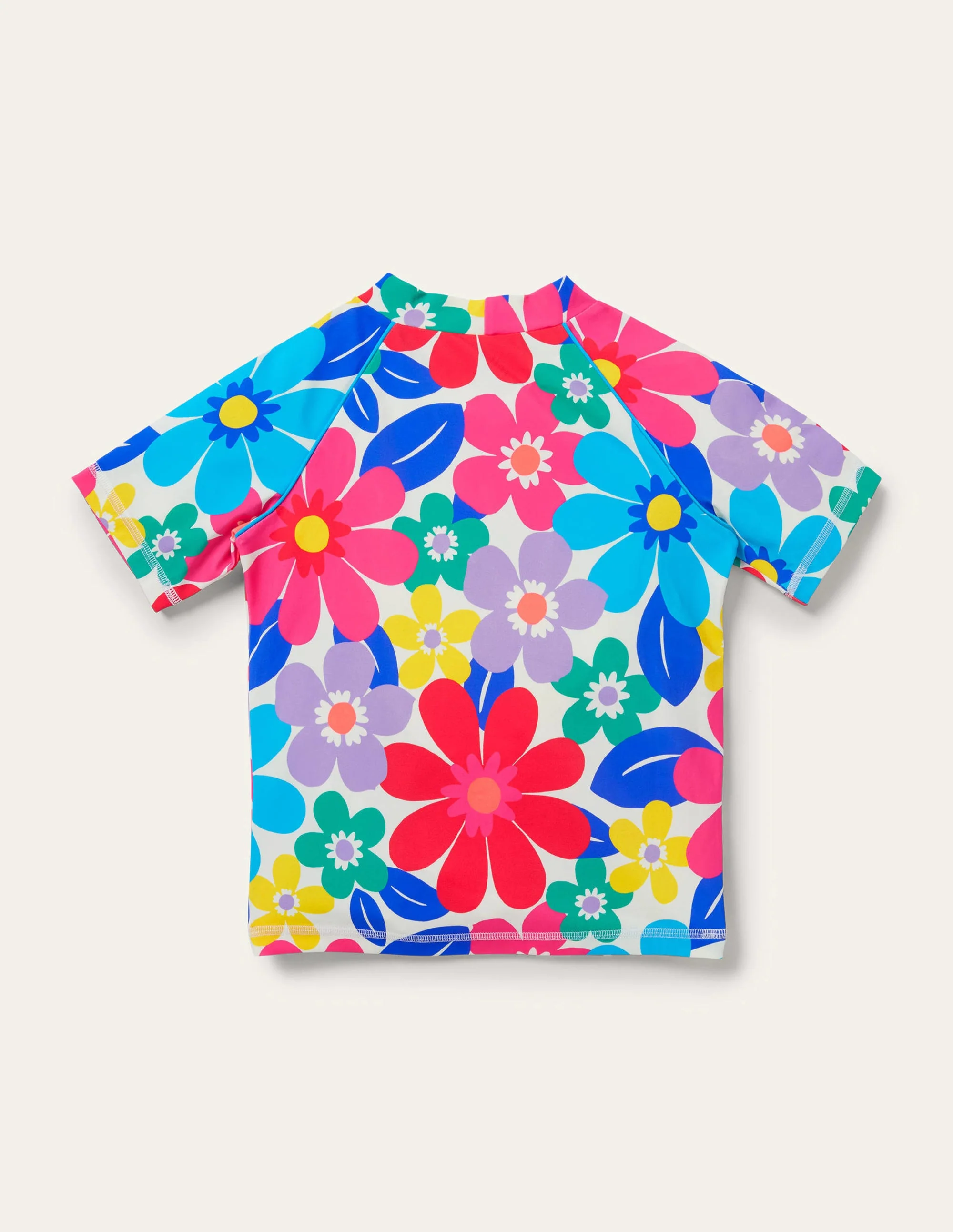 Badeshirt mit kurzen Ärmeln-Bunt, Große Blumen - Image 2