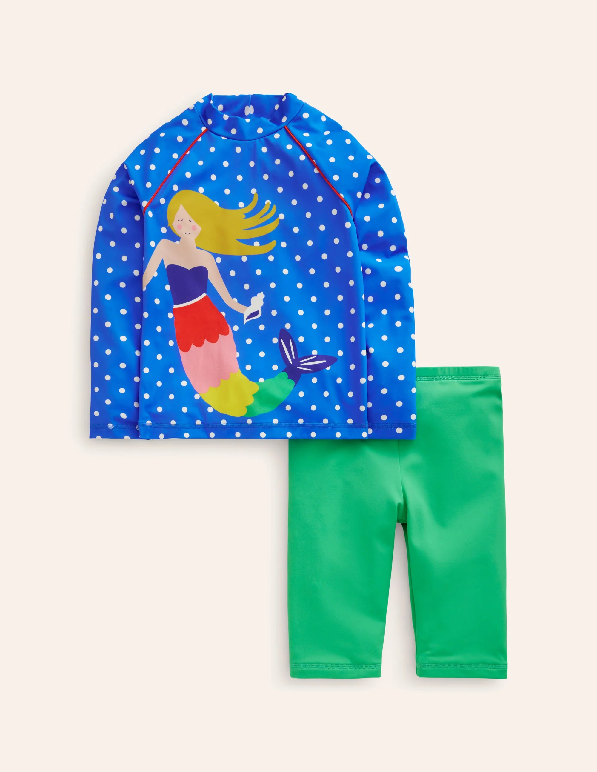 Badeshirt-Set mit Sonnenschutz-Meerjungfrau-Applikation