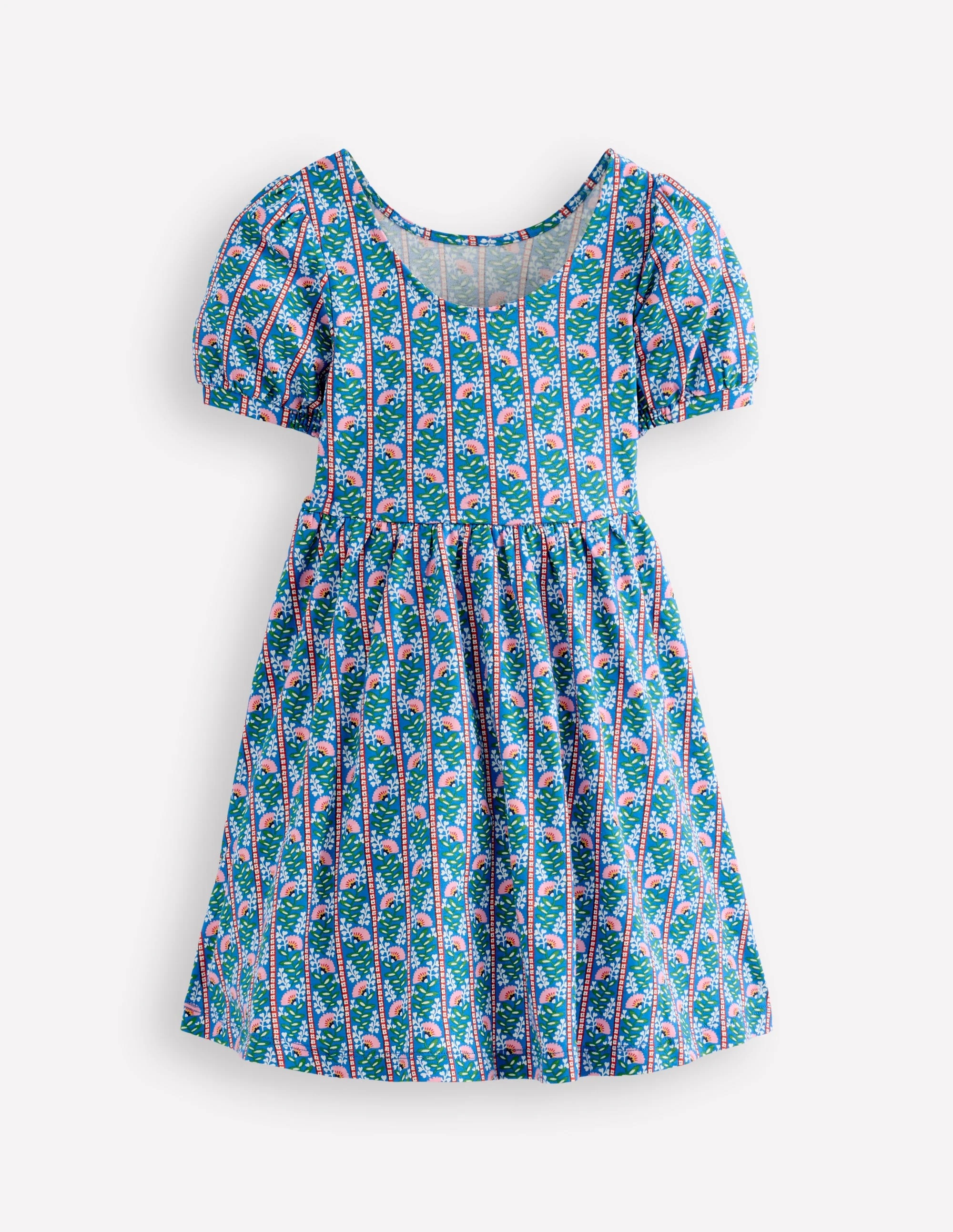 Ballerina-Jerseykleid-Eisvogelblau Florale Rebe - Image 2