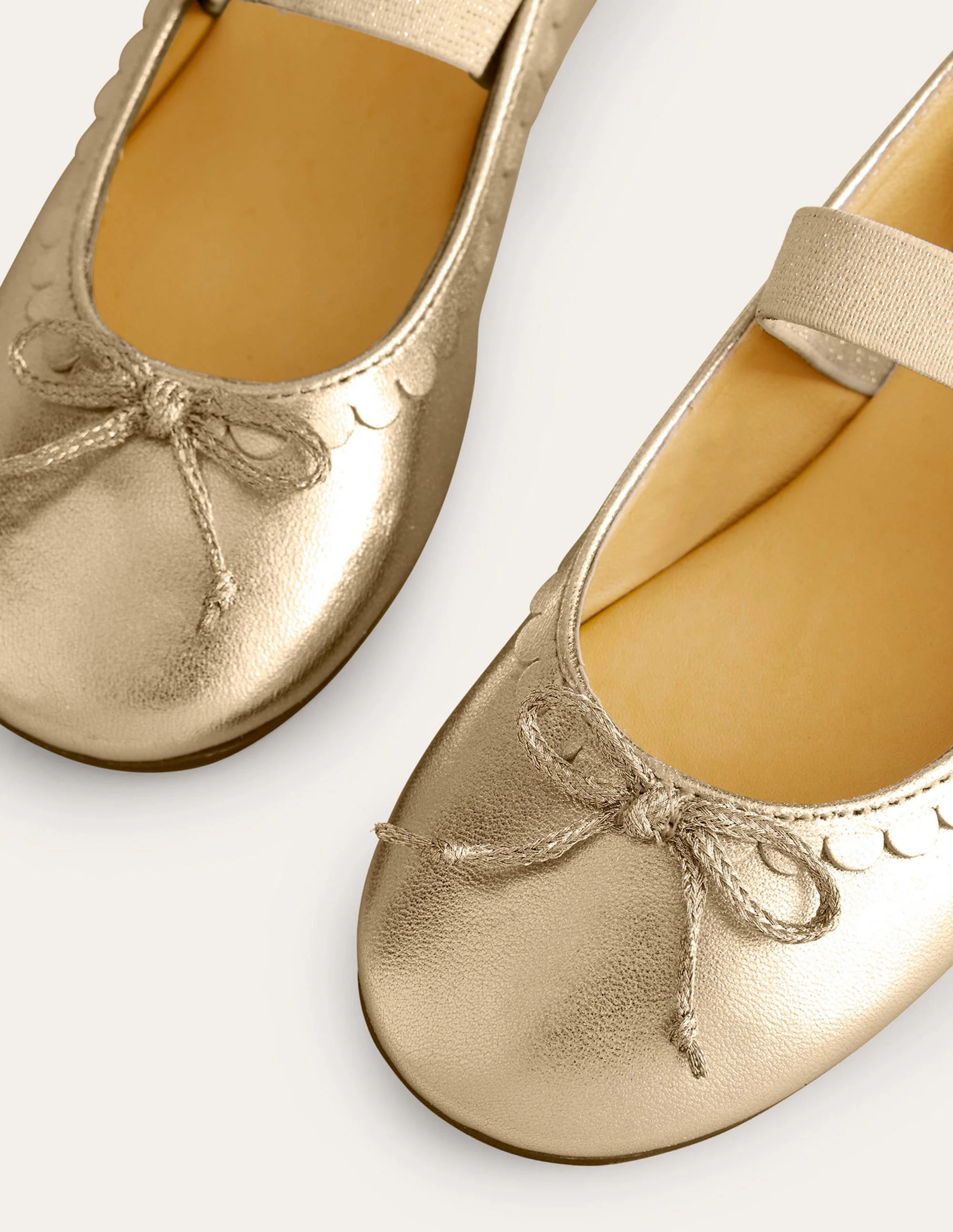Ballerinas aus Leder-Antikes Messing - Image 3