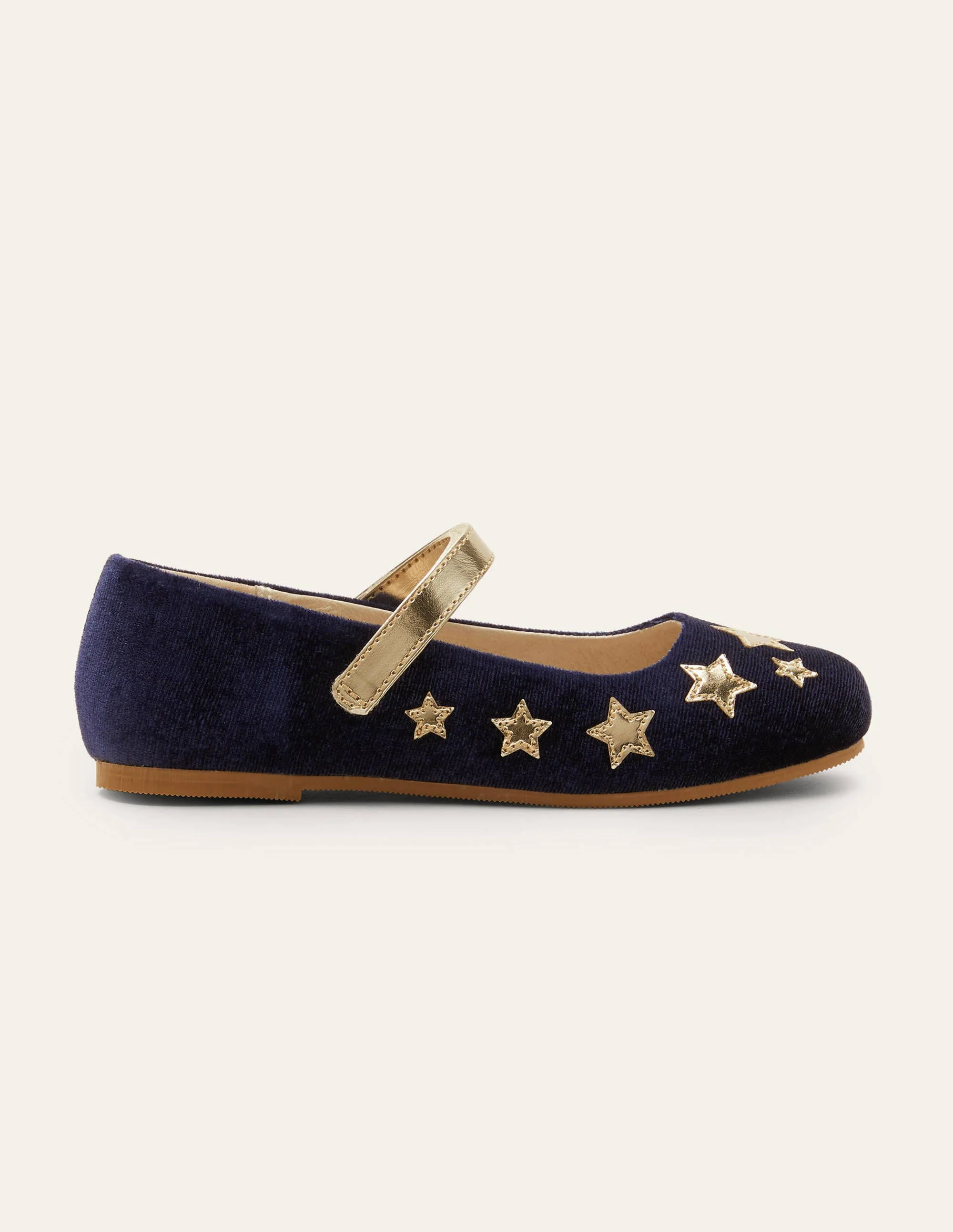 Ballerinas aus Samt-Schuluniform-Navy, Sterne - Image 2