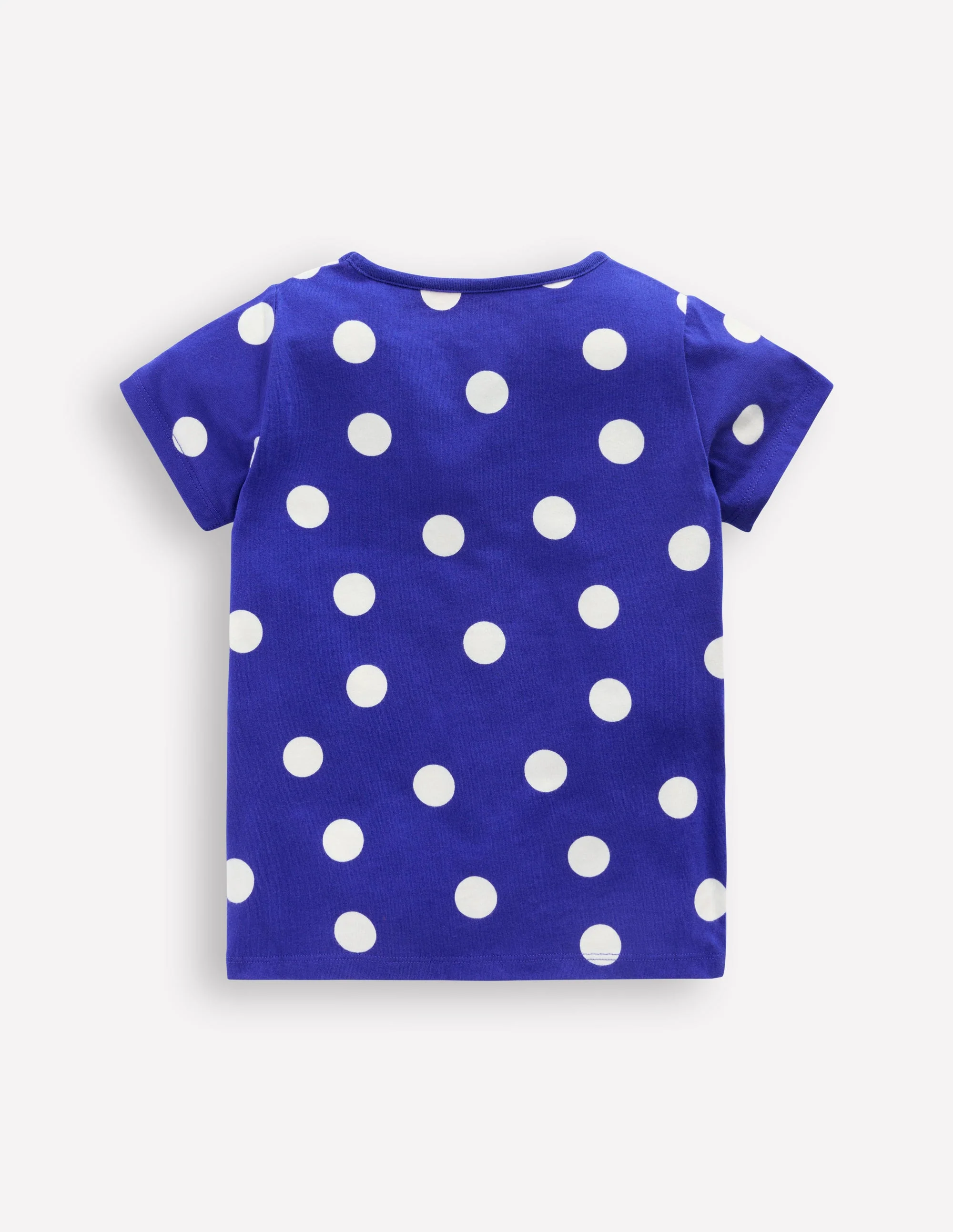 Bay Bouclé-T-Shirt-Leuchtendes Blau Gepunktete Katzen - Image 2